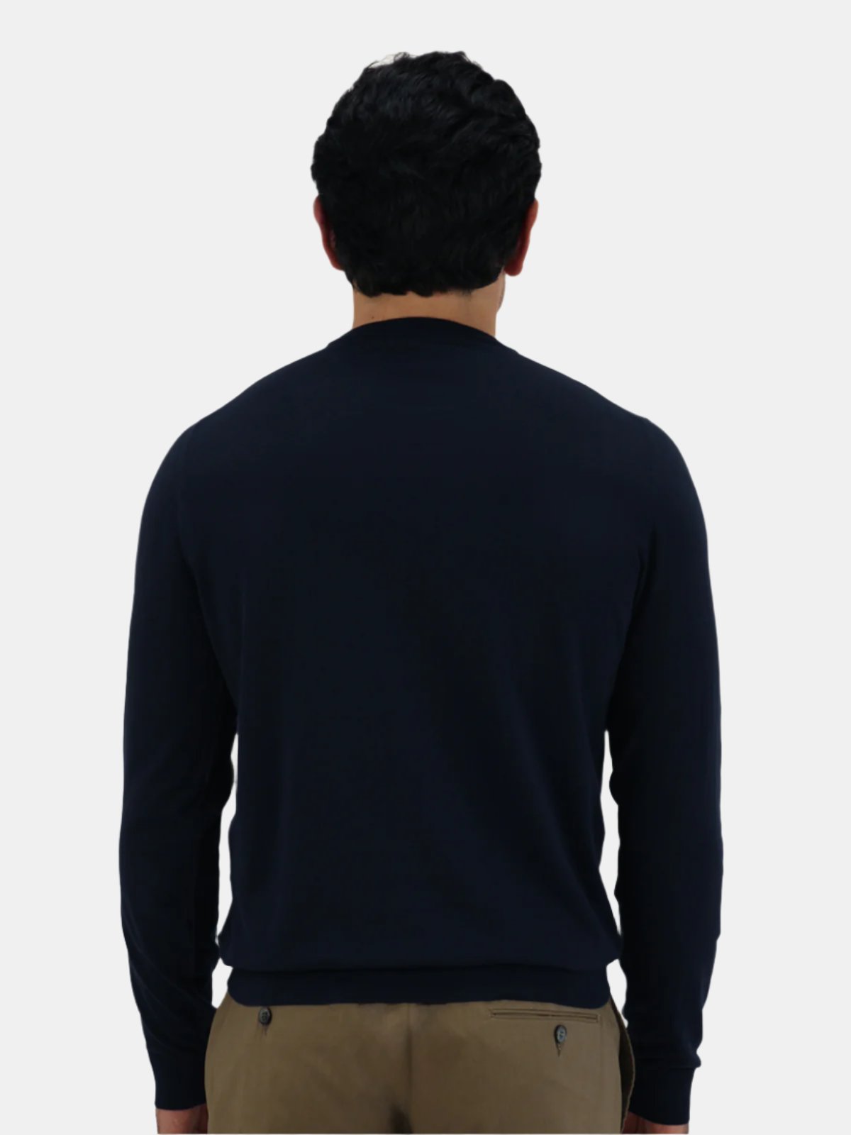 Lugano Ribbed Crewneck Cotton - Midnight