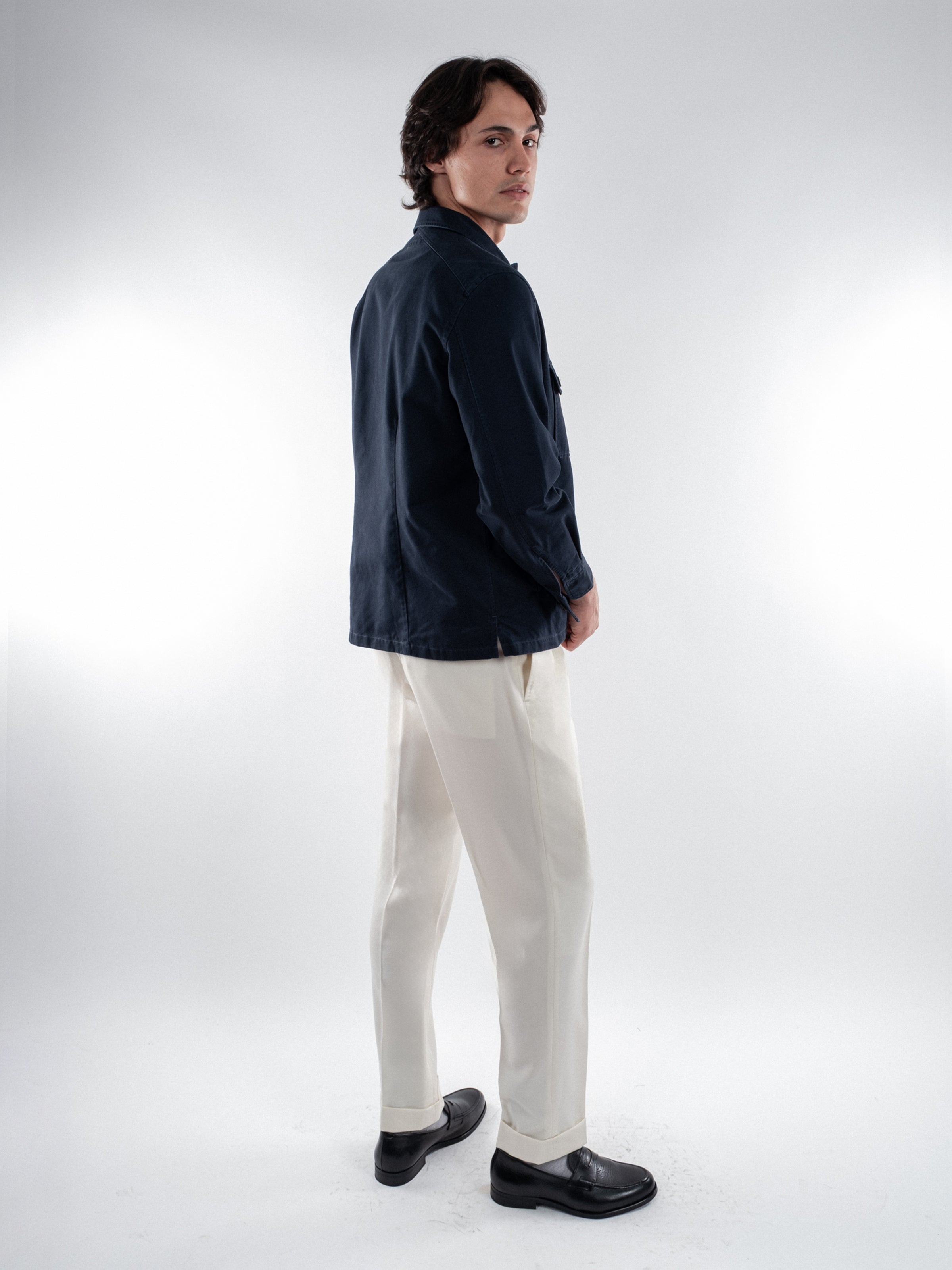 Washed Cotton Chore Shirt - Midnight