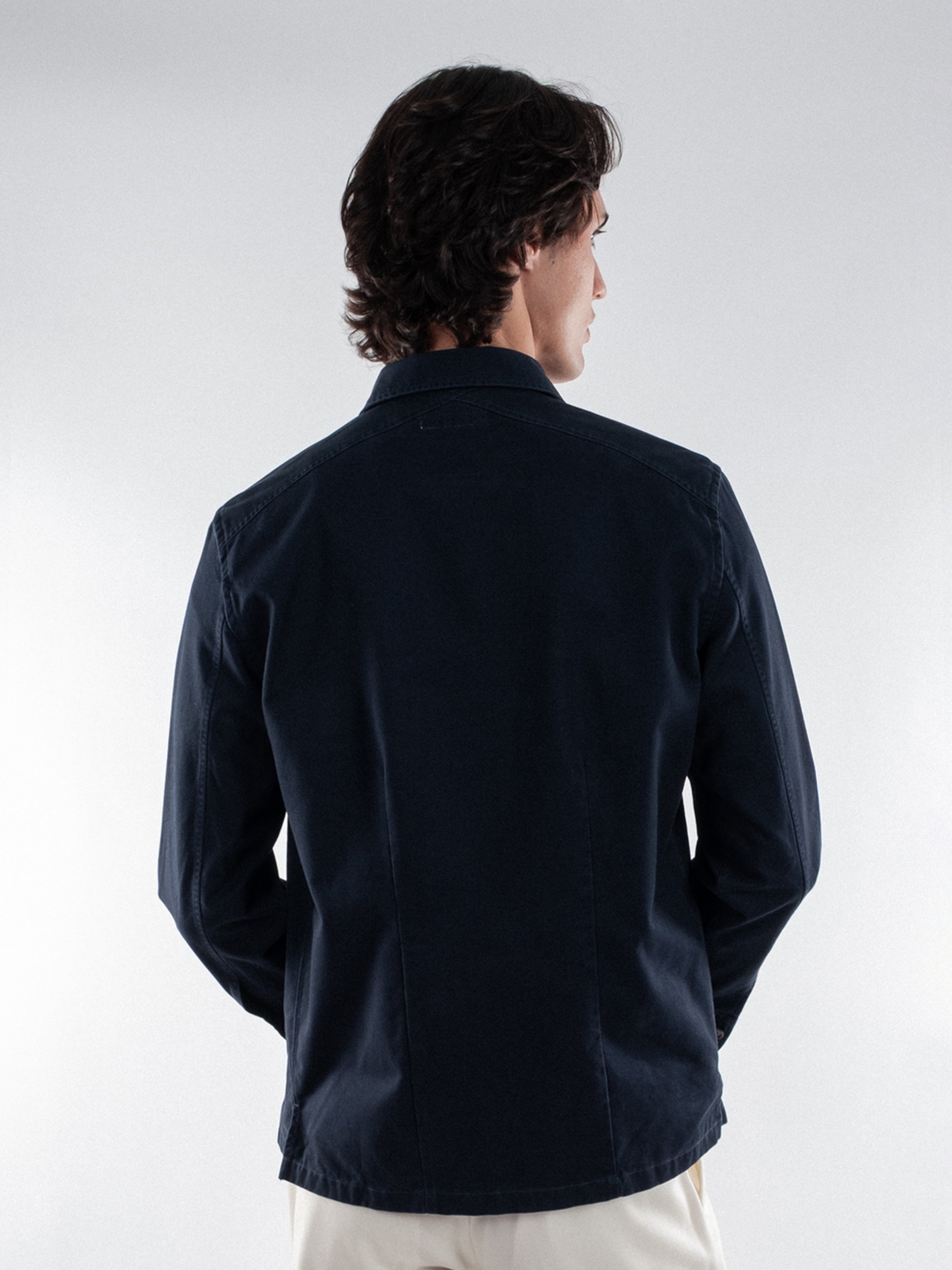 Washed Cotton Chore Shirt - Midnight