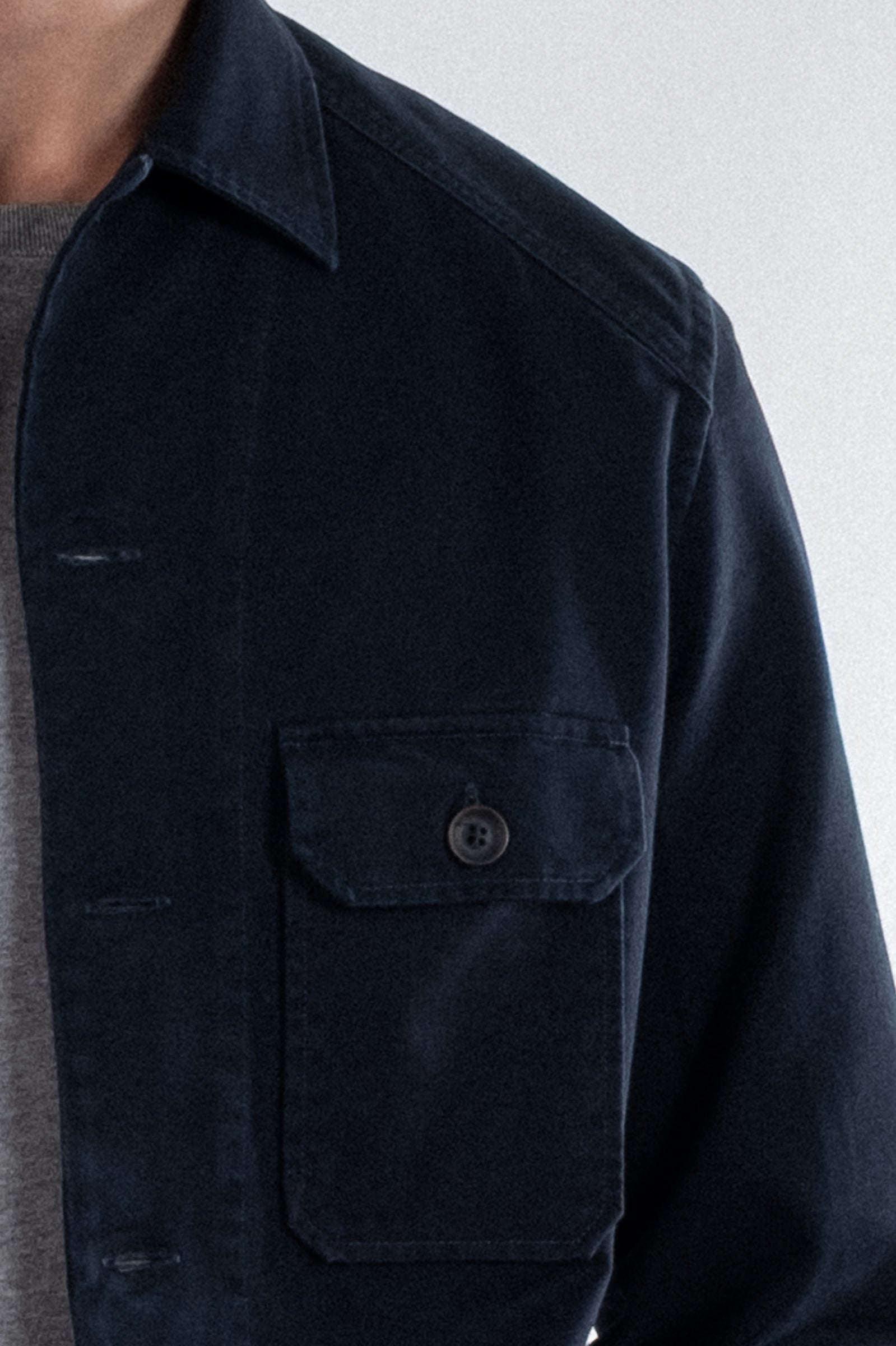 Washed Cotton Chore Shirt - Midnight