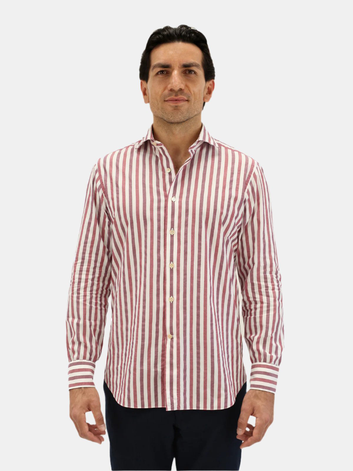 Spread Collar Shirt - Mixed Berry Bengal Stripe