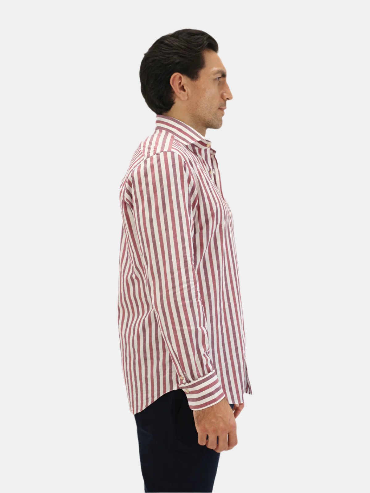 Spread Collar Shirt - Mixed Berry Bengal Stripe