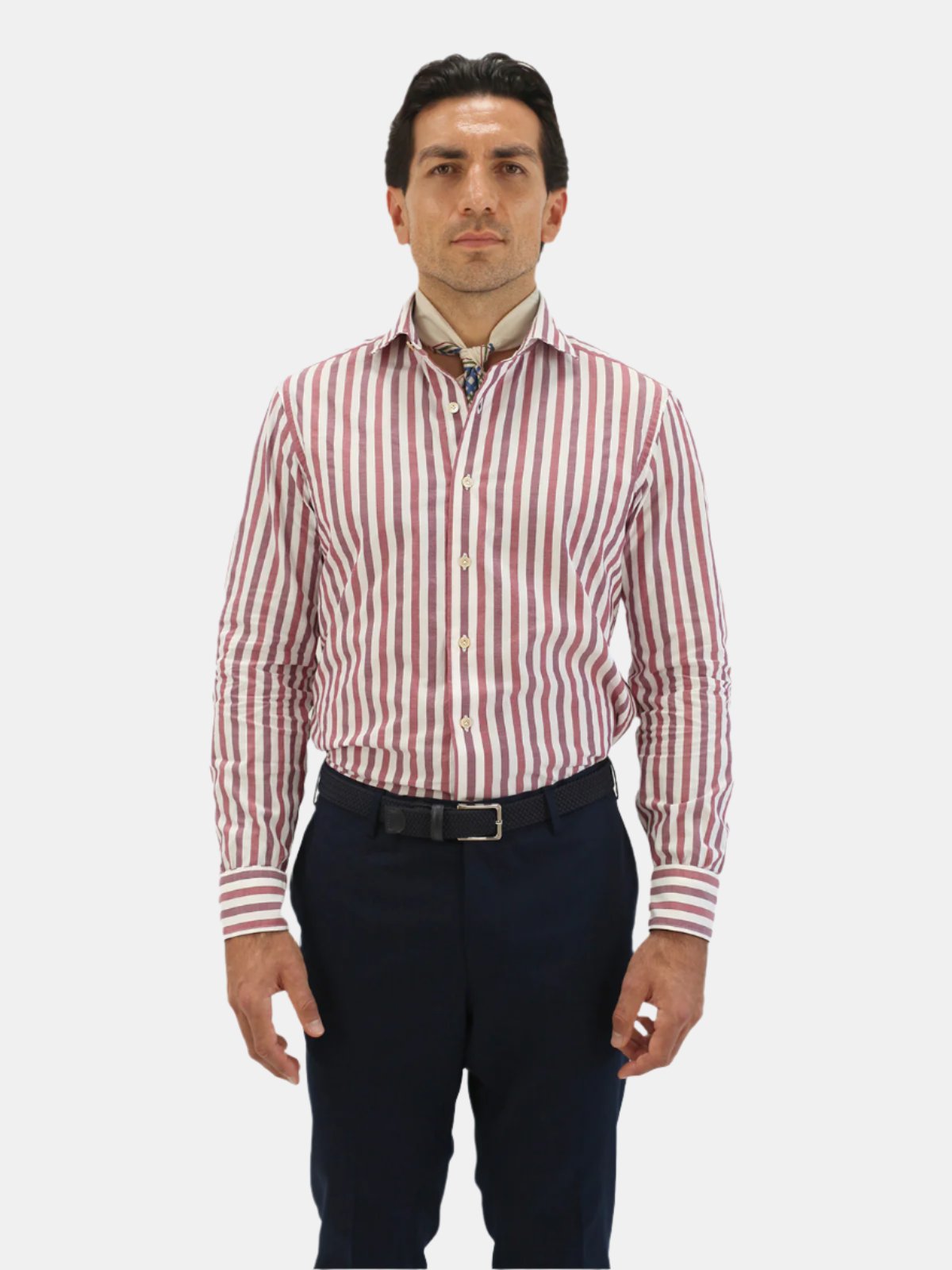 Spread Collar Shirt - Mixed Berry Bengal Stripe