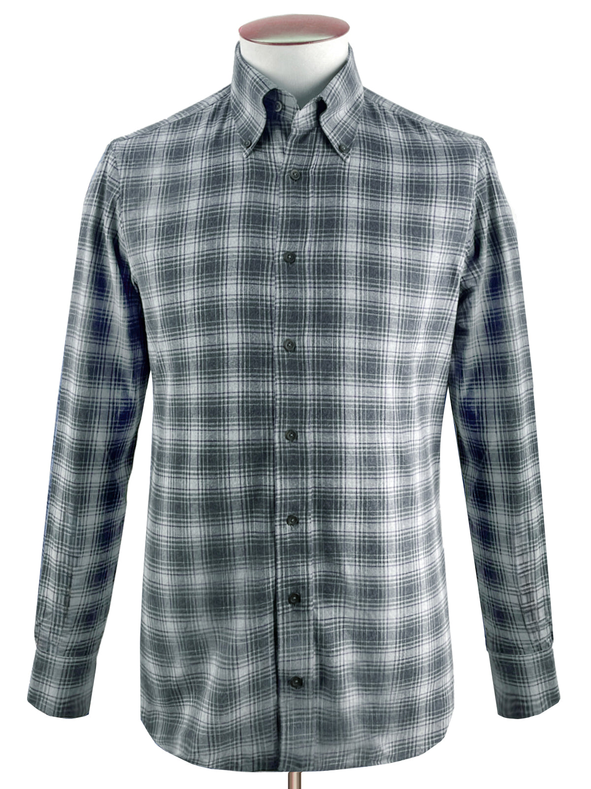 Flannel Button Down Shirt - Mixed Grey Check LUCKY LAST