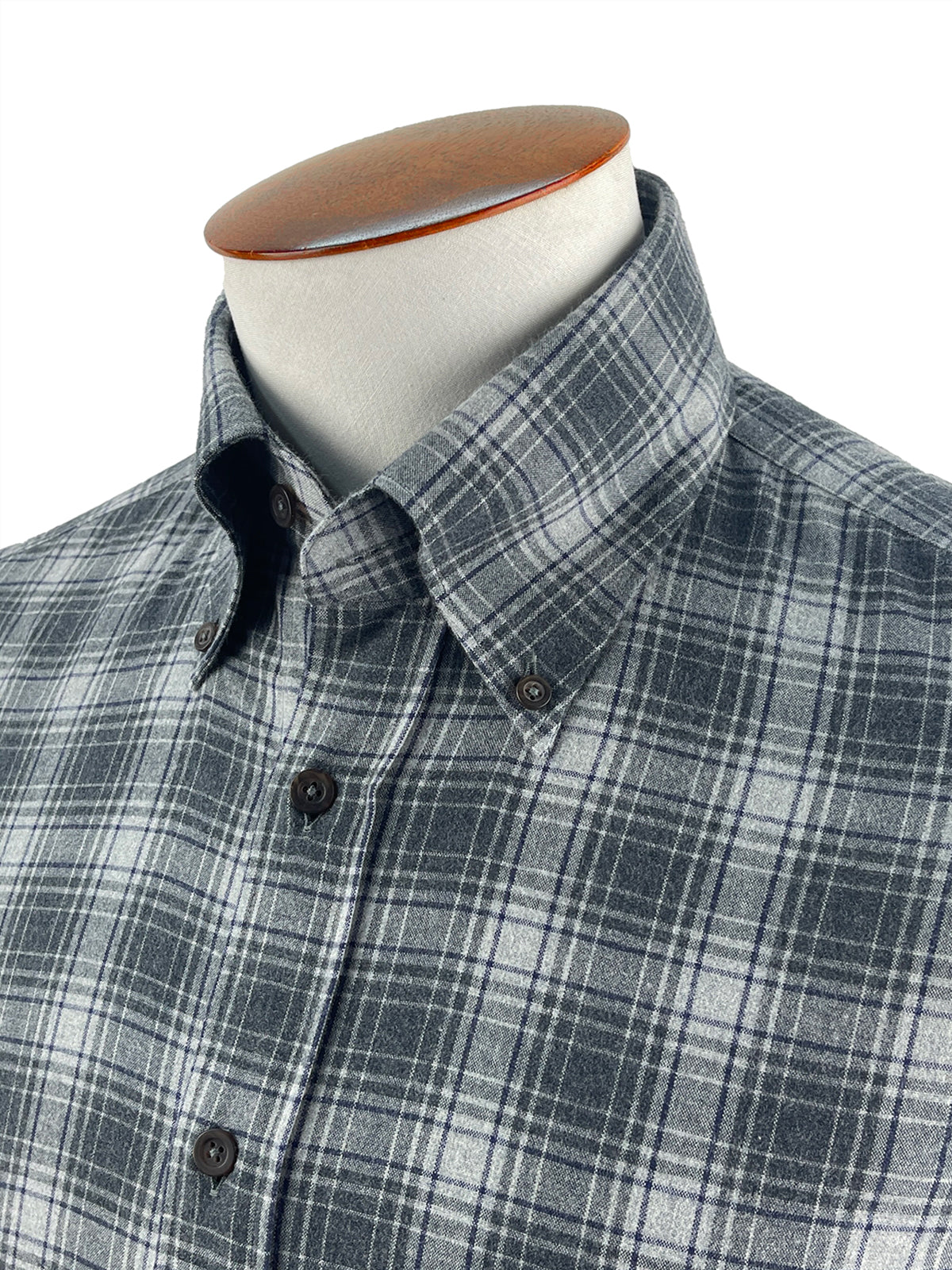 Flannel Button Down Shirt - Mixed Grey Check LUCKY LAST