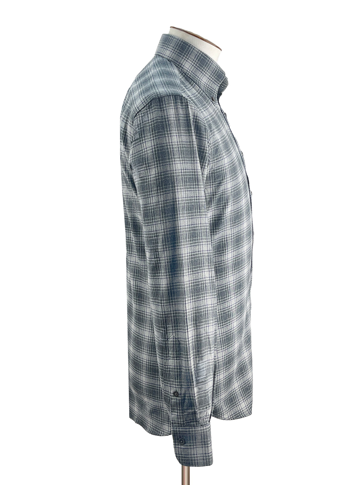 Flannel Button Down Shirt - Mixed Grey Check LUCKY LAST