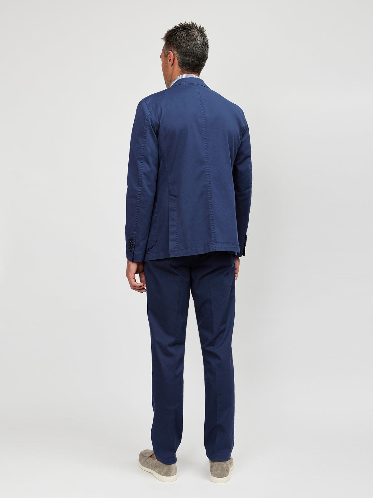 Navy Washed Cotton Suit - LUCKY LAST