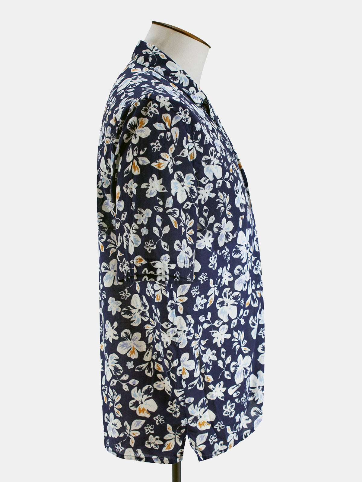 Printed Short Sleeve Shirt - Navy Hibiscus Lucky Last