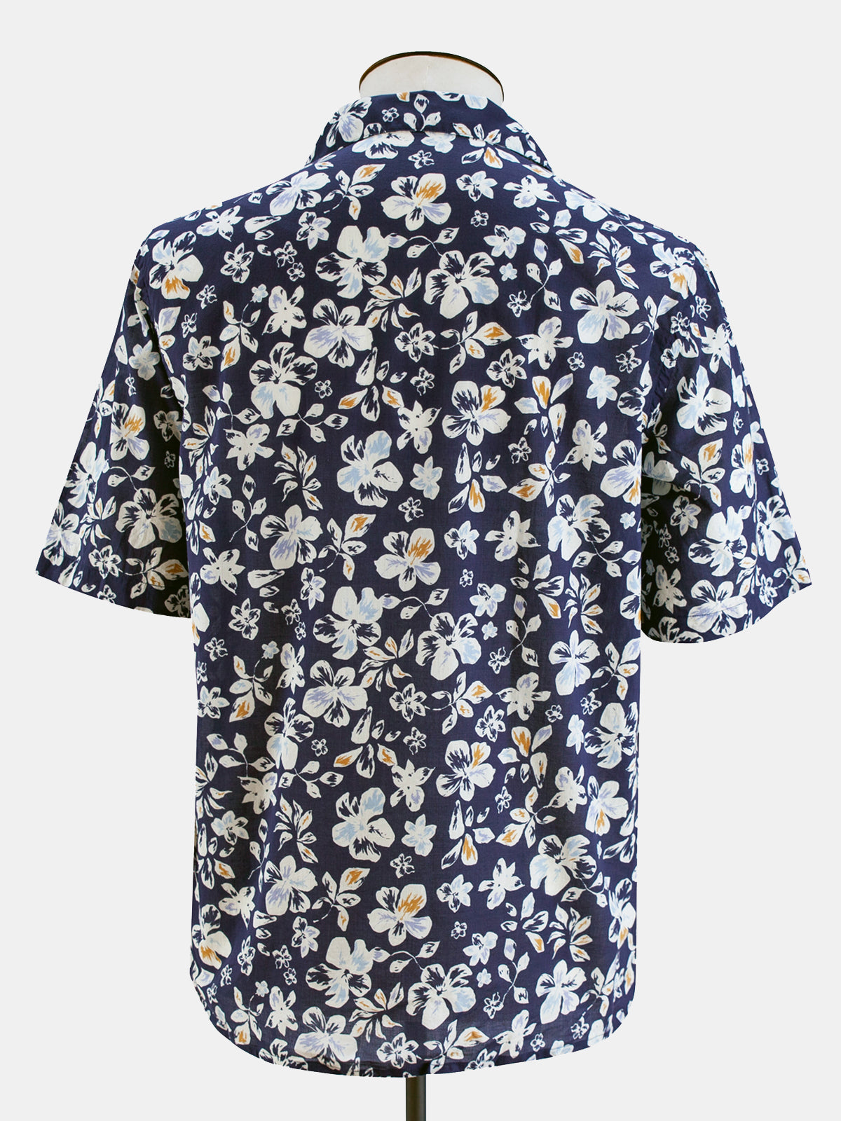 Printed Short Sleeve Shirt - Navy Hibiscus Lucky Last