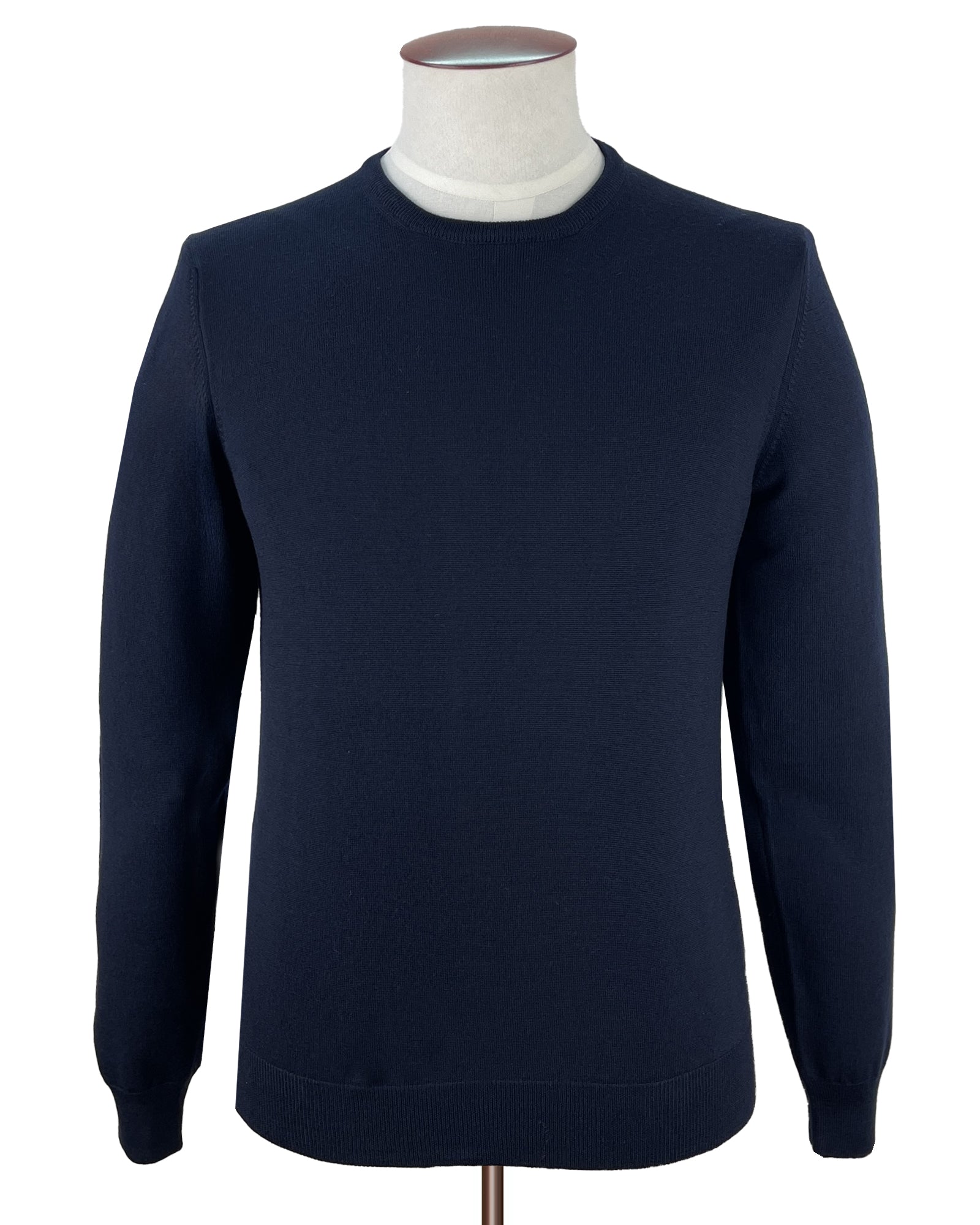Navy Merino Wool Crew Neck Sweater