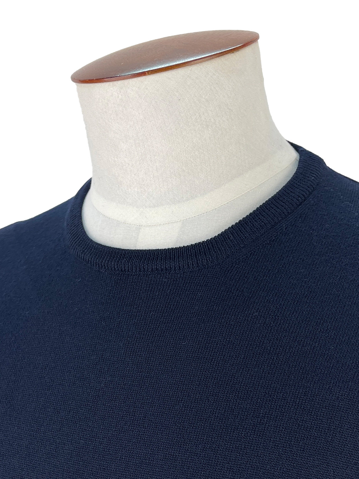 Navy Merino Wool Crew Neck Sweater