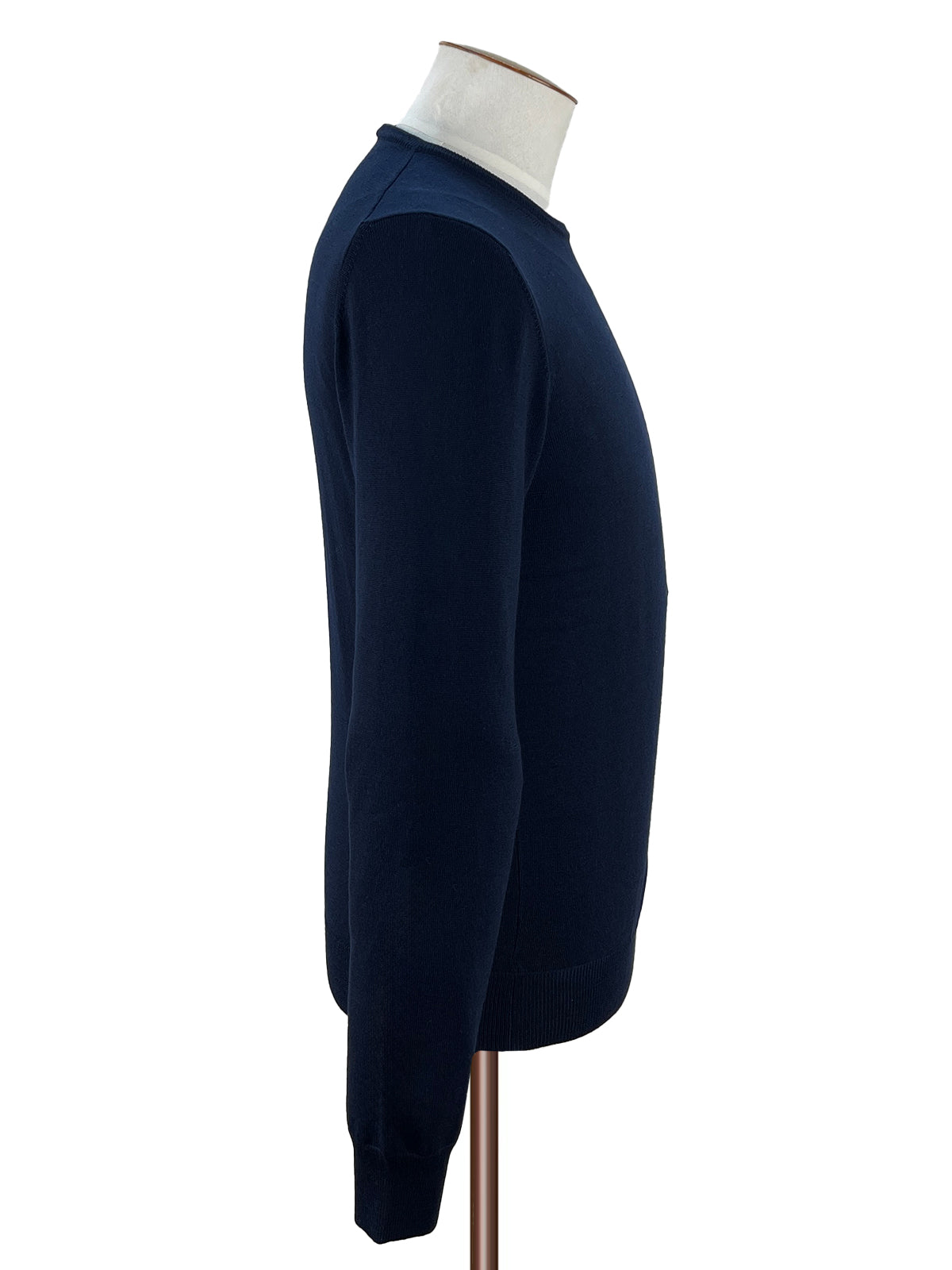 Navy Merino Wool Crew Neck Sweater