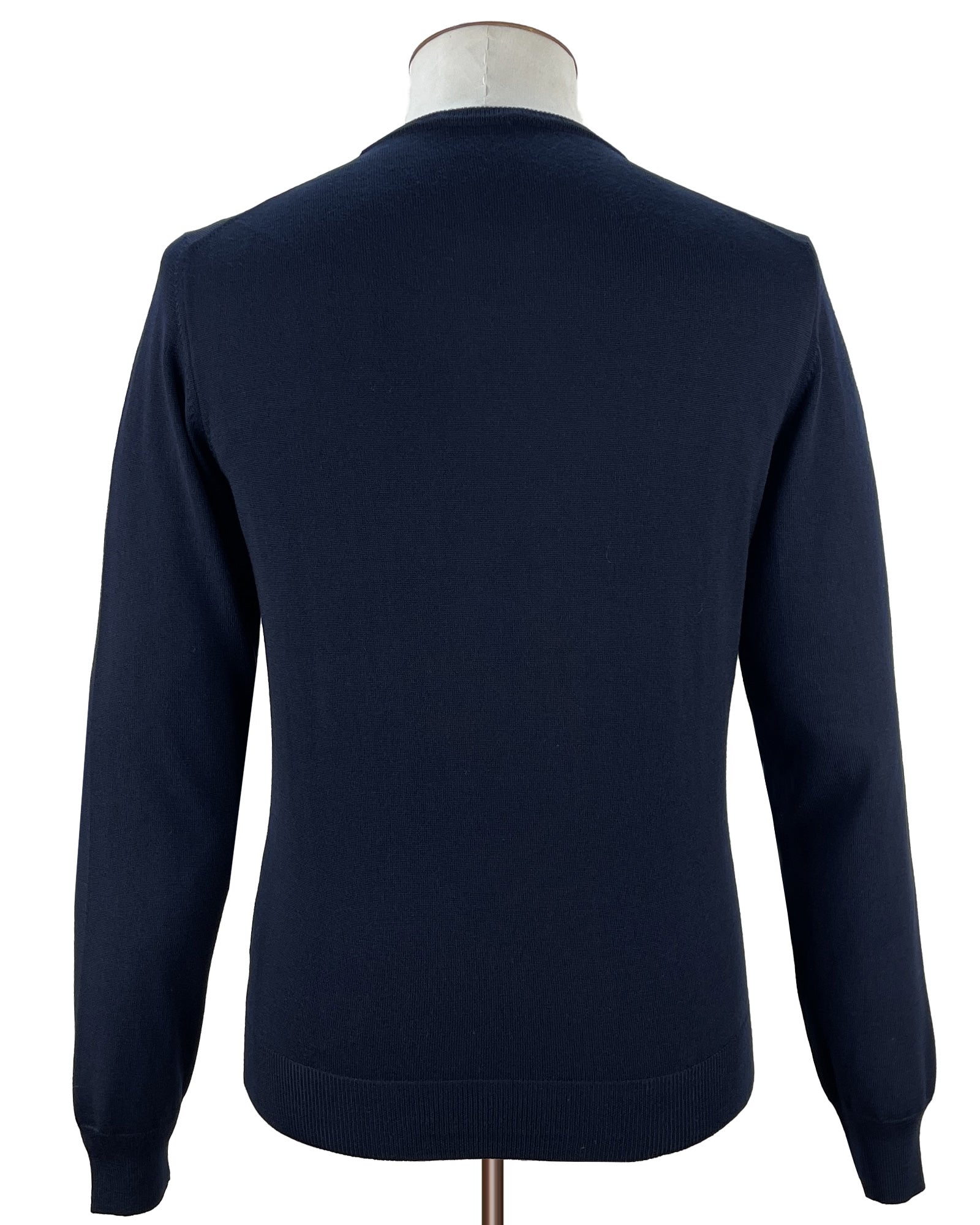 Navy Merino Wool Crew Neck Sweater