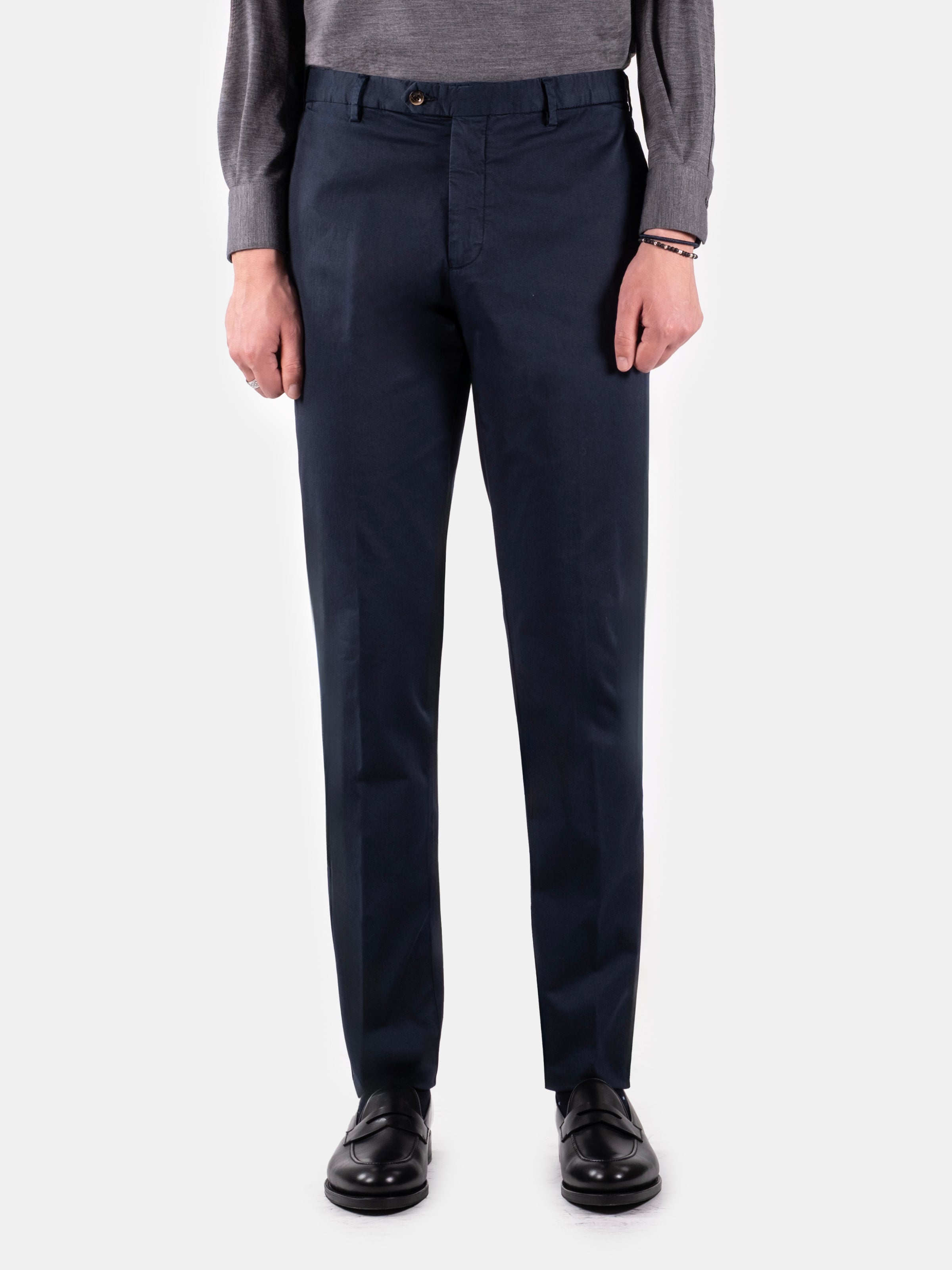 Serata Trouser Cotton Stretch Chino - Navy Garment Dyed