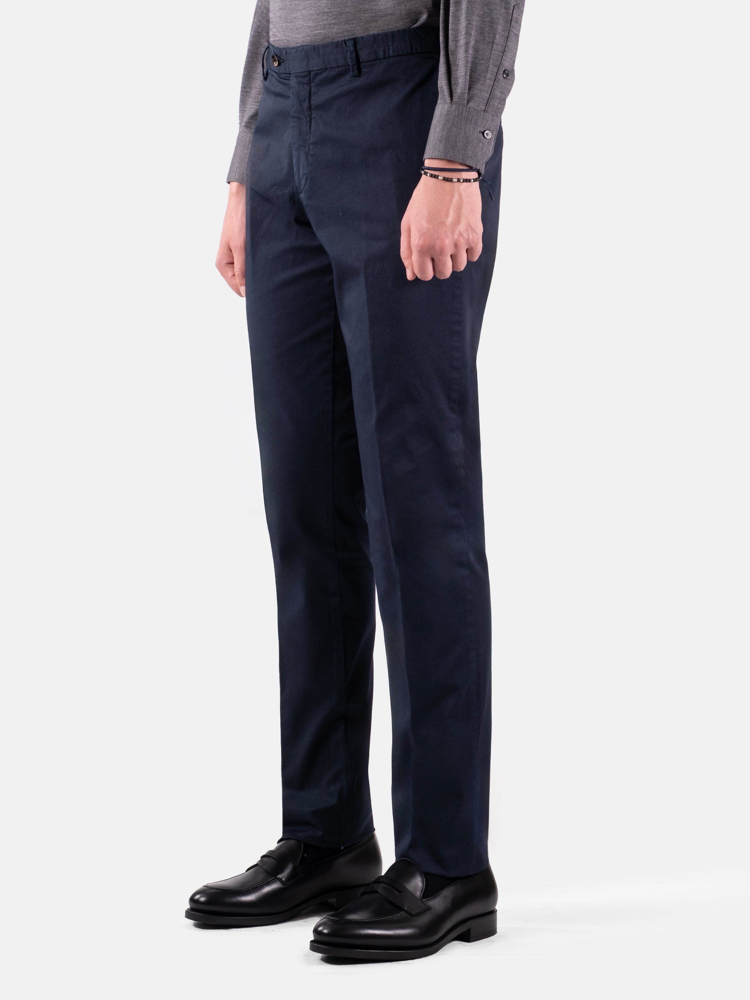 Serata Trouser Cotton Stretch Chino - Navy Garment Dyed