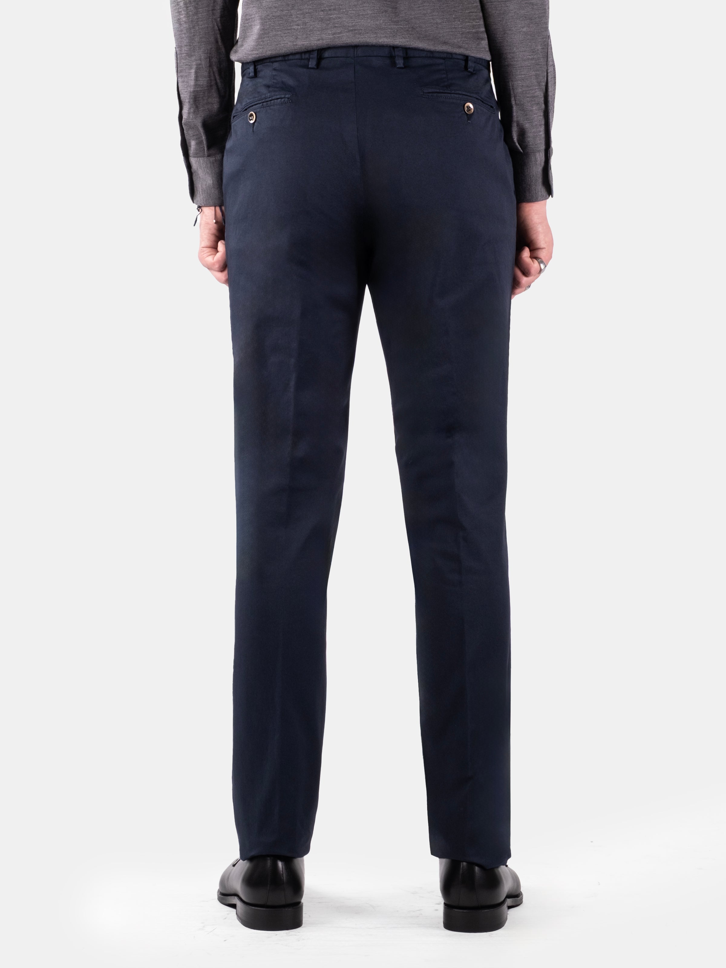 Serata Trouser Cotton Stretch Chino - Navy Garment Dyed