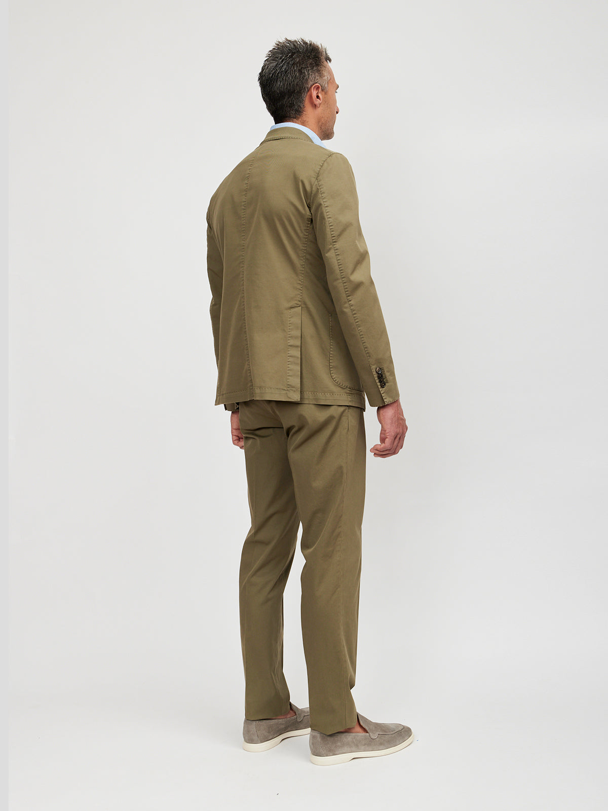 Olive Washed Cotton Suit - LUCKY LAST