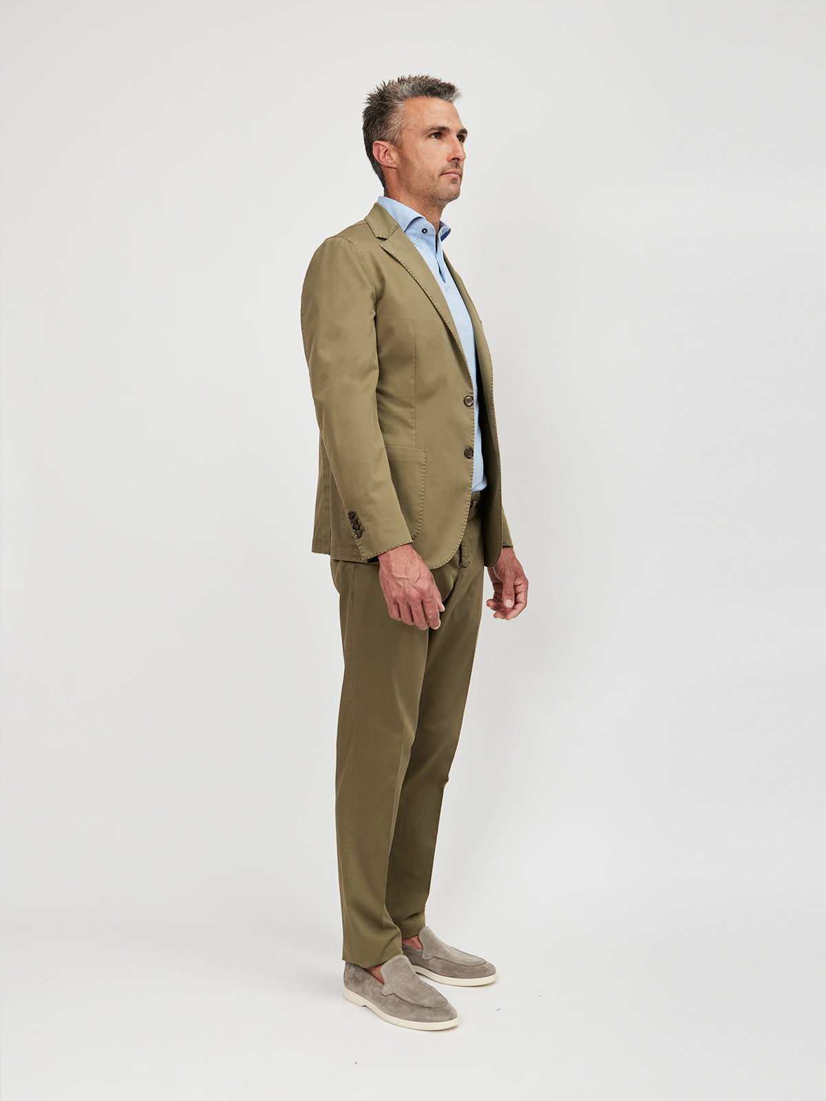 Olive Washed Cotton Suit - LUCKY LAST