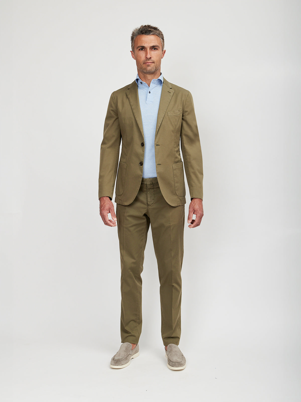 Olive Washed Cotton Suit - LUCKY LAST