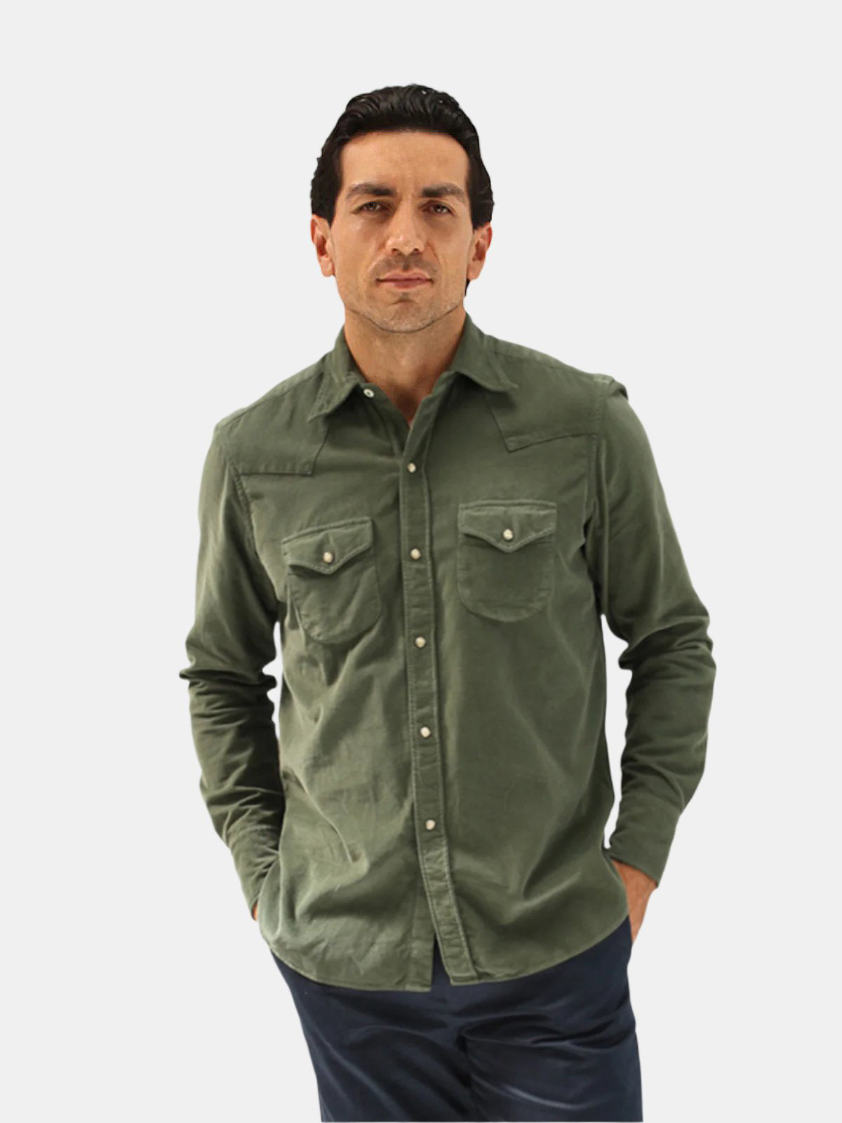 Fortela Corduroy Texan Shirt - Olive  LUCKY LAST