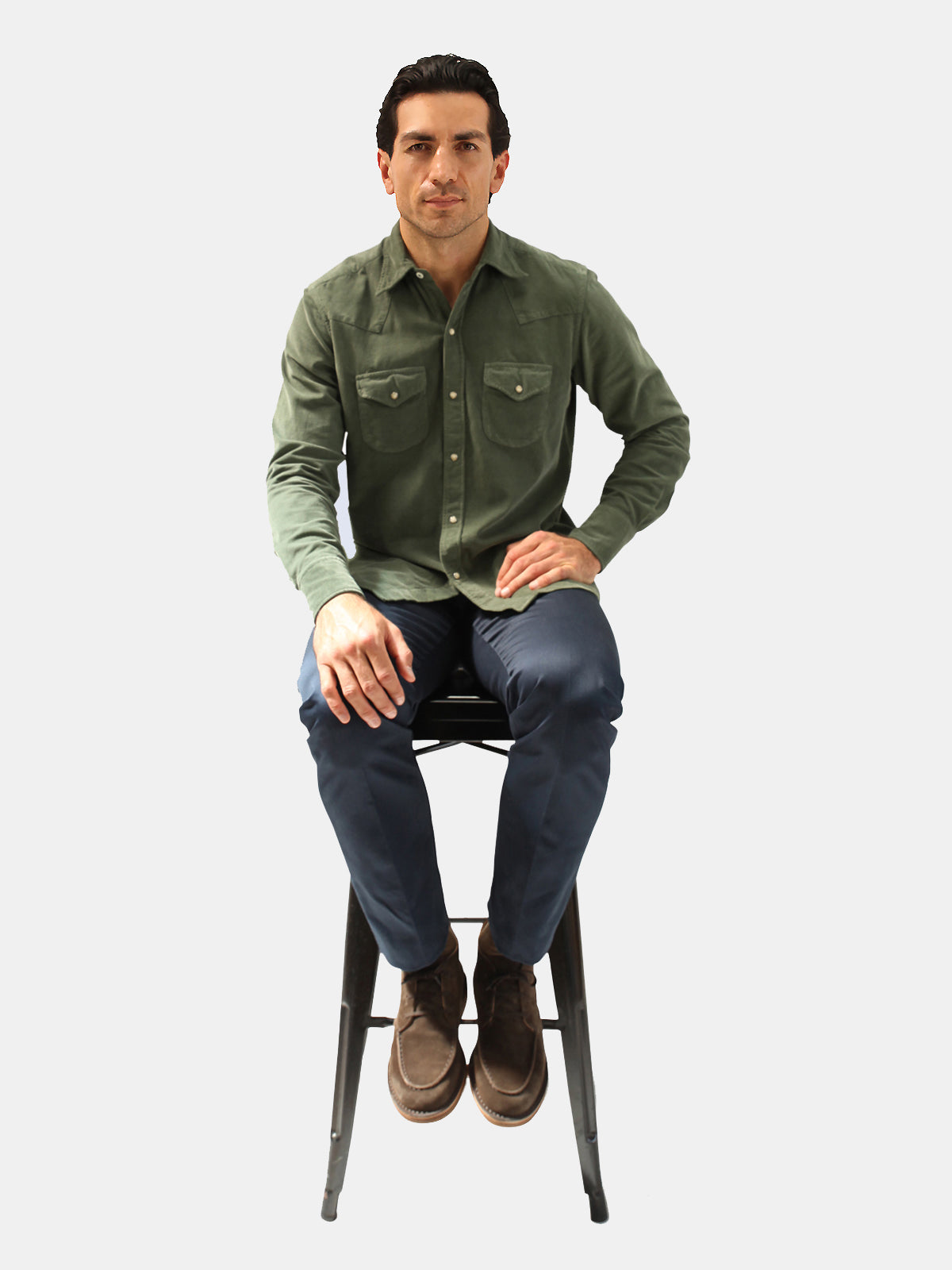 Fortela Corduroy Texan Shirt - Olive  LUCKY LAST