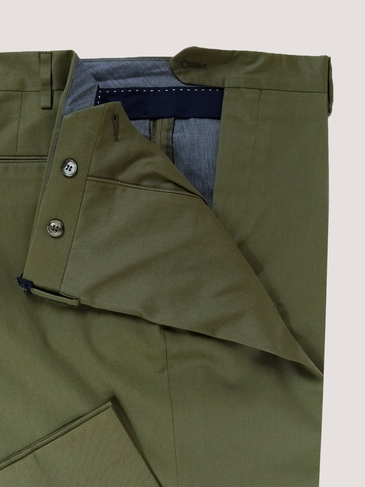 Olive Cotton Chino - Production Sample