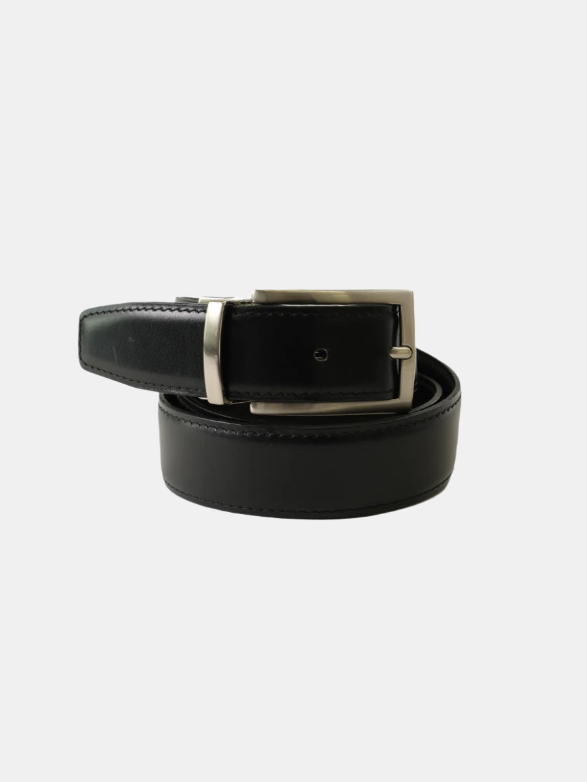 Black and Brown Leather Reversible Belt - Ottone - LUCKY LAST