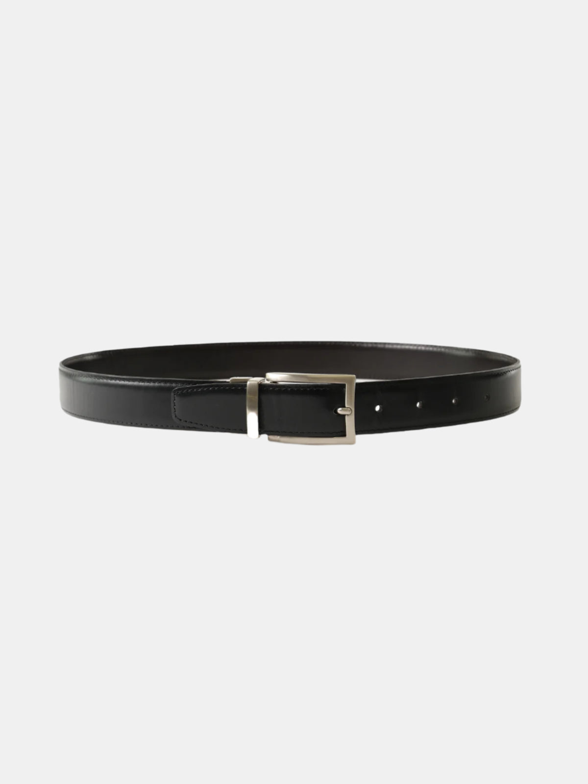 Black and Brown Leather Reversible Belt - Ottone - LUCKY LAST