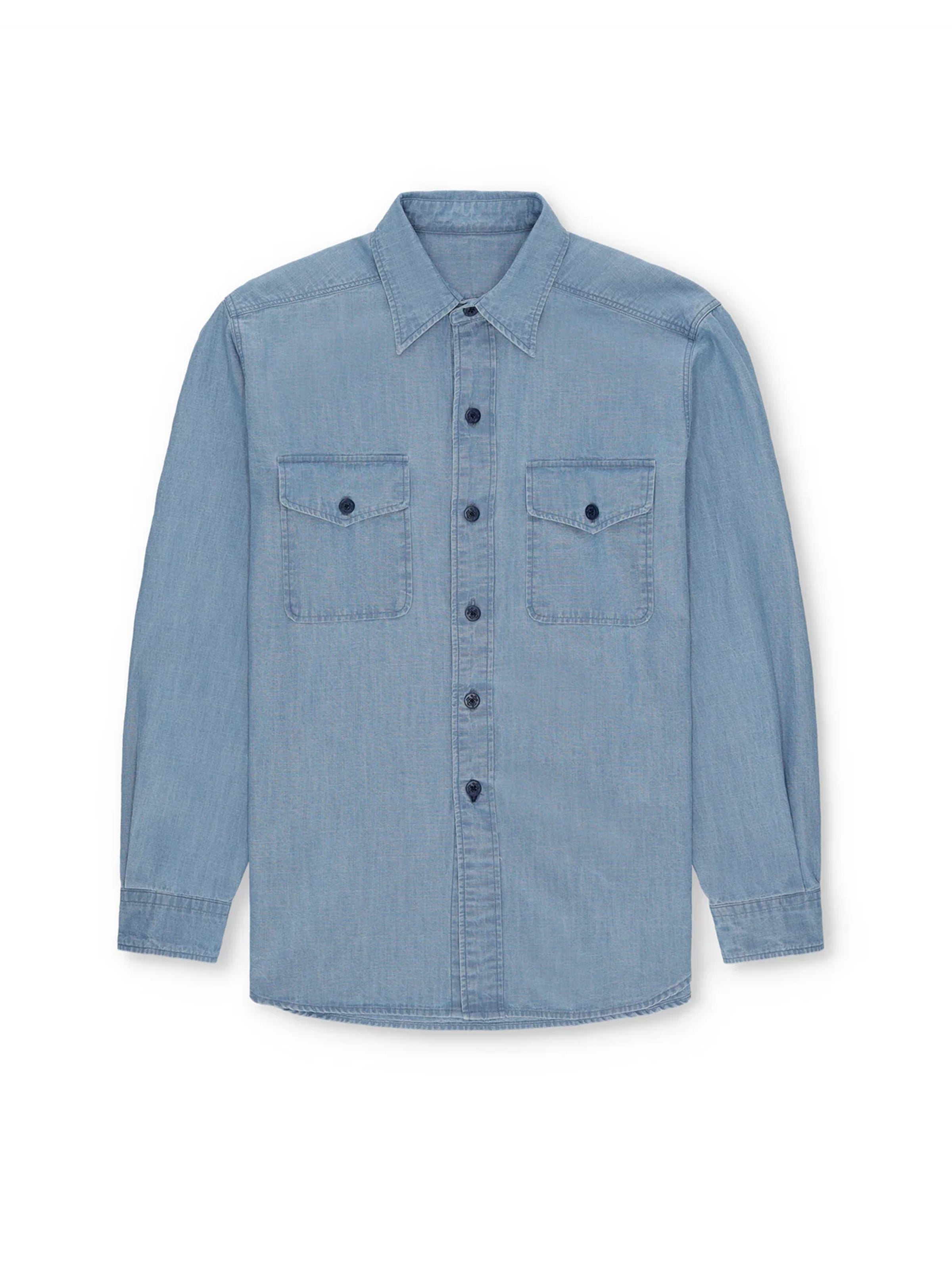 Fortela Chambray Overshirt - Blue