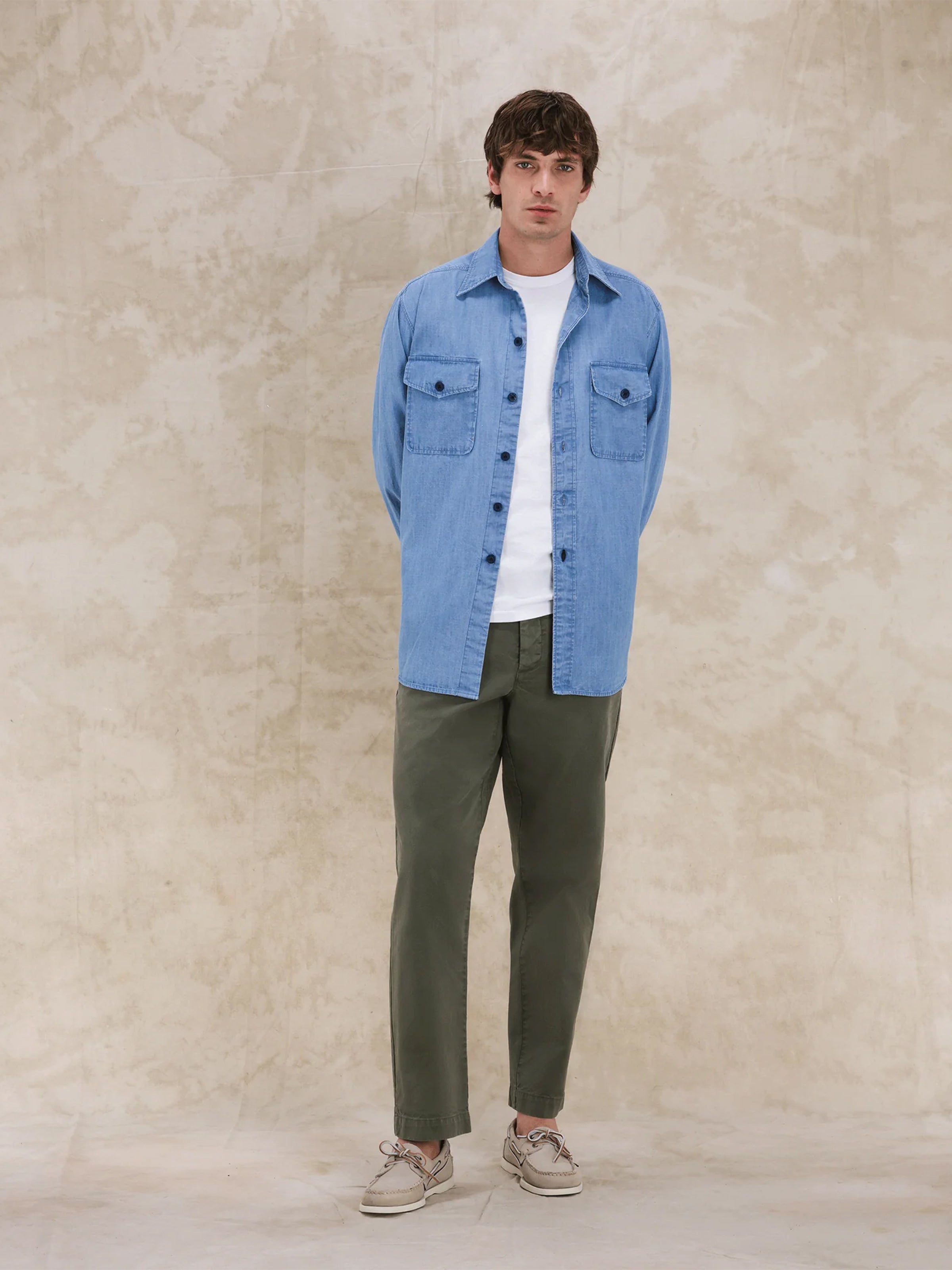 Fortela Chambray Overshirt - Blue