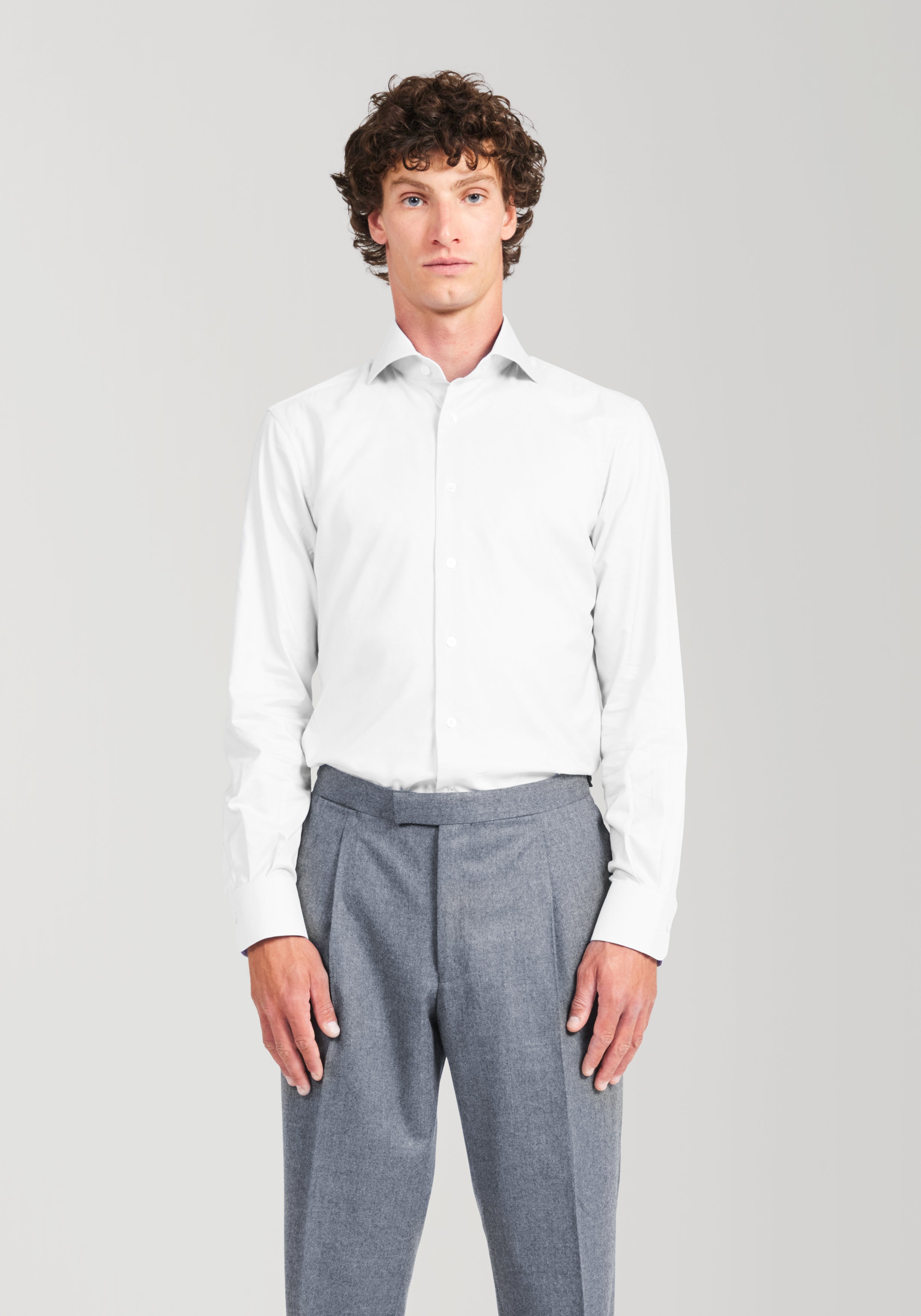Cutaway Collar Oxford Shirt - White