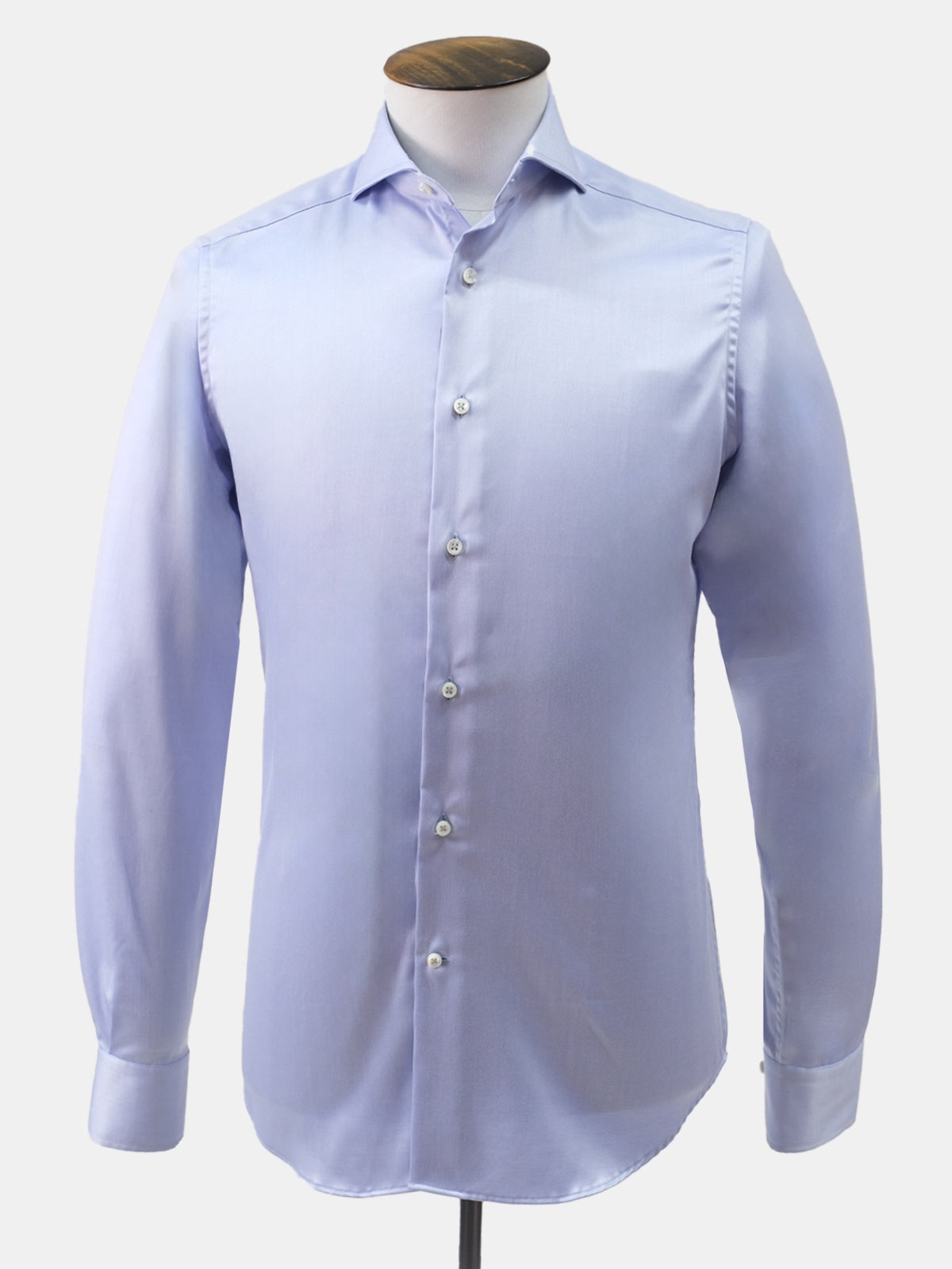Blue Fine Twill Stretch Cutaway Collar Shirt - LUCKY LAST