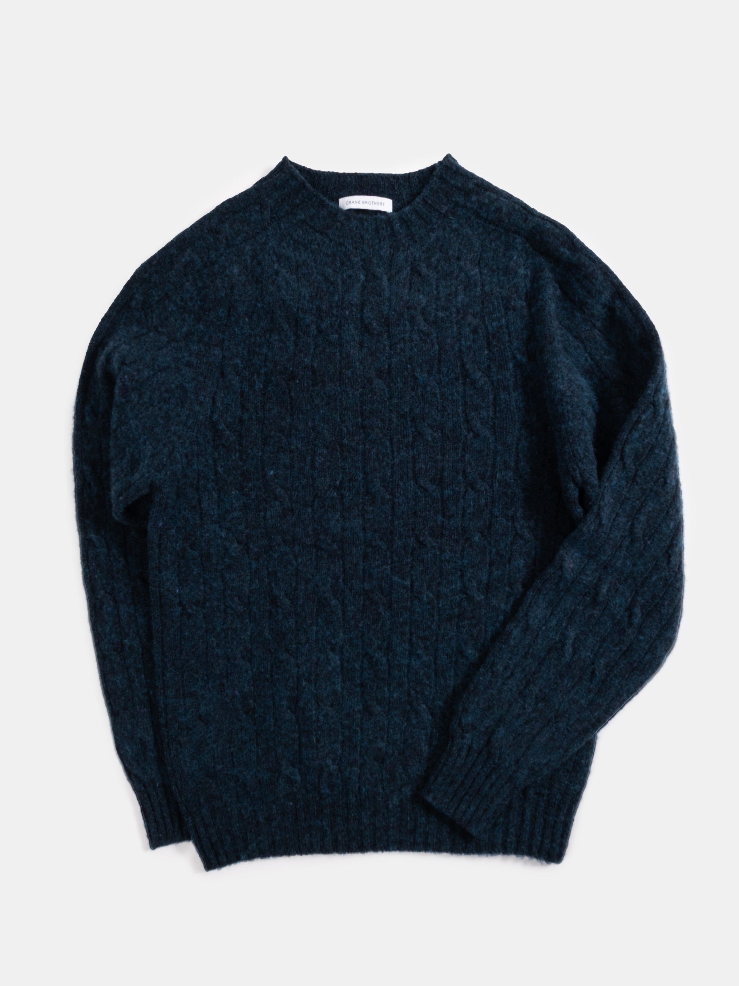 Cable Crew Neck Sweater - Petrel - Lucky Last