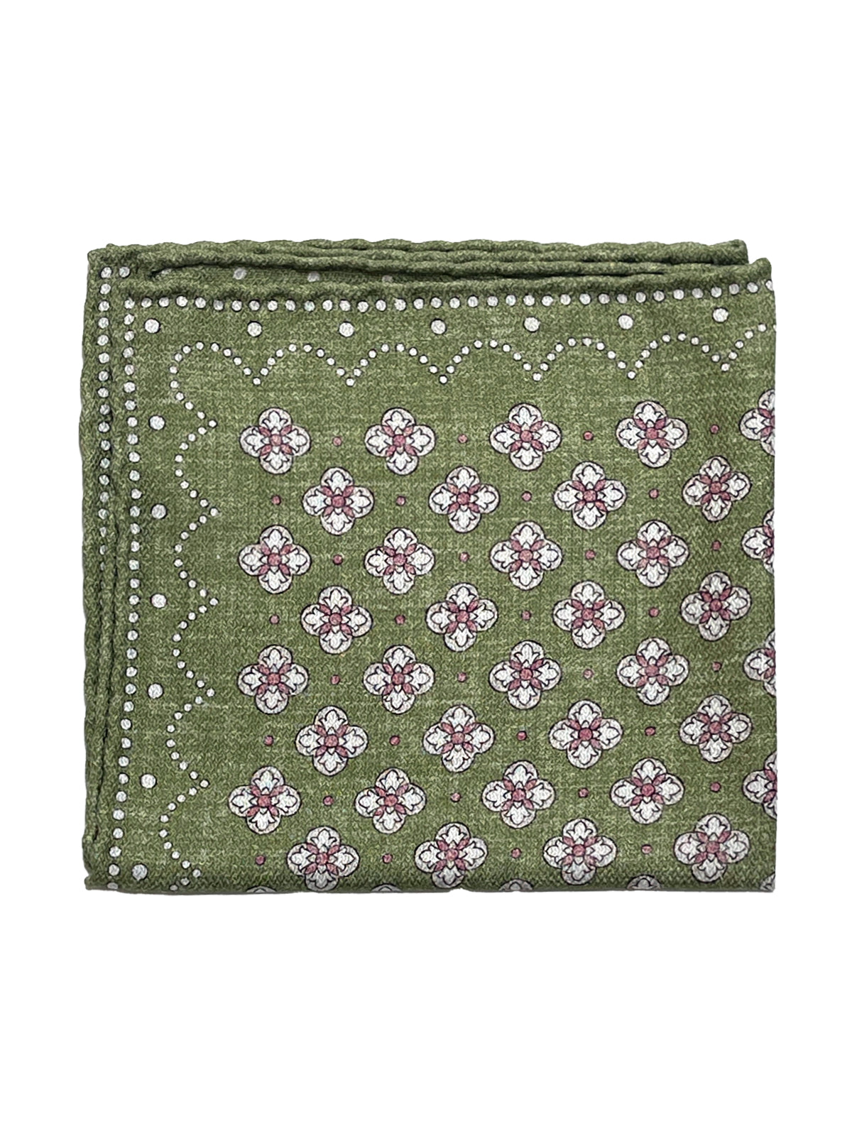 Medallion Printed Silk Pochette - Chartreuse Green