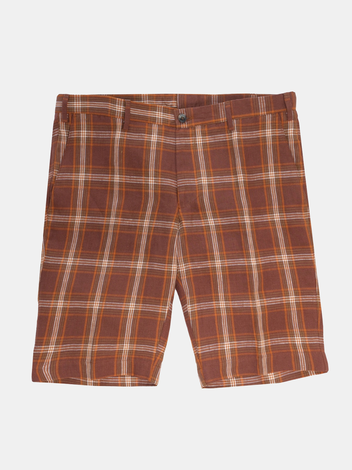 Fermo Shorts - Rust Linen Check - LUCKY LAST