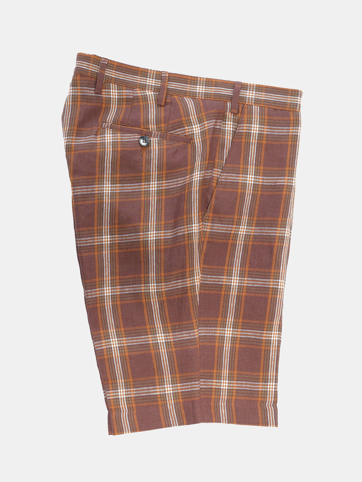 Fermo Shorts - Rust Linen Check - LUCKY LAST