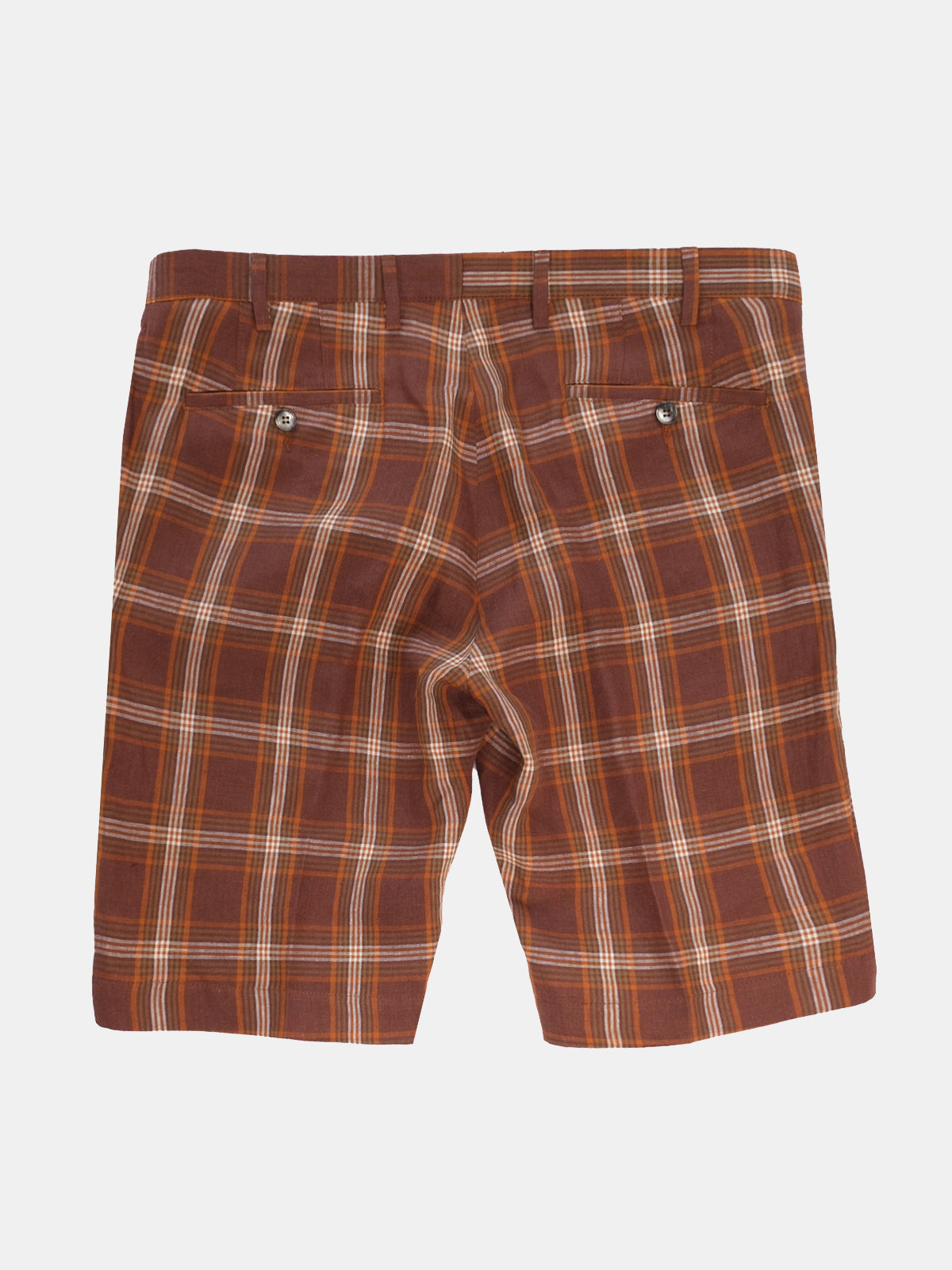Fermo Shorts - Rust Linen Check - LUCKY LAST