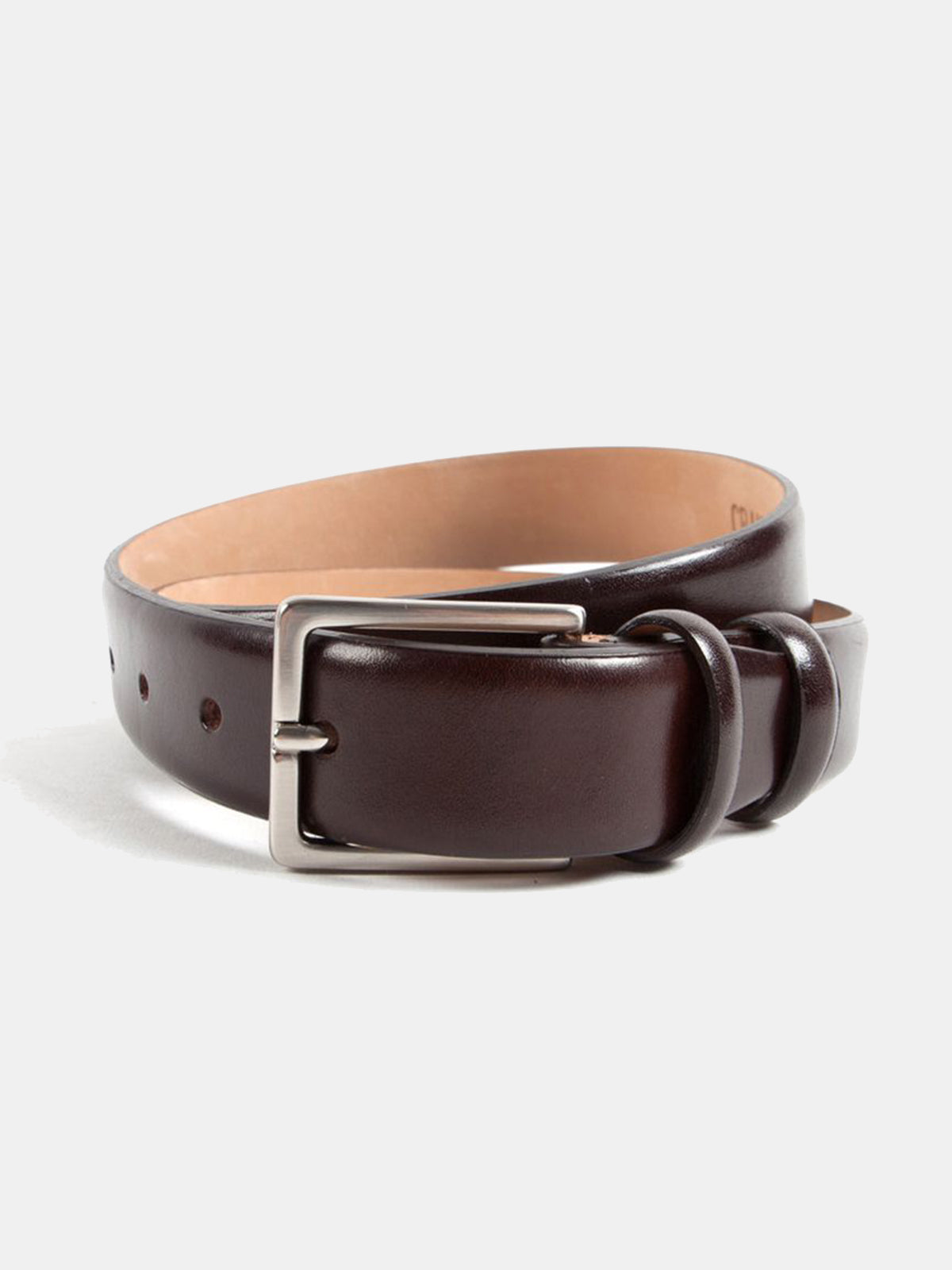 Polished Calf Leather Belt - Brown