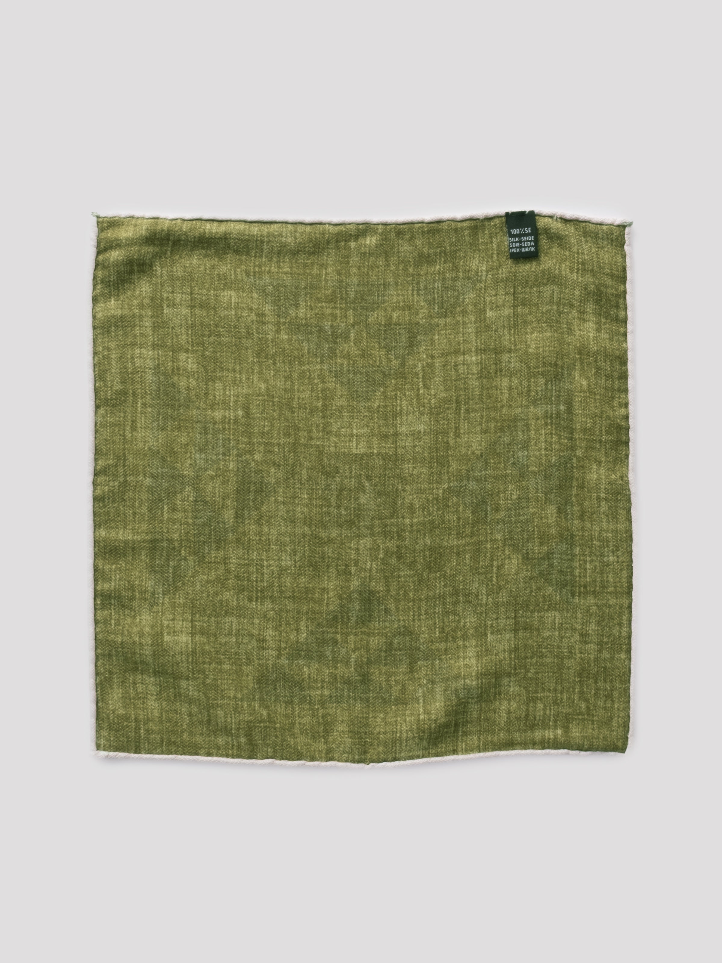 Meander Motif Silk Pochette - Sand & Olive