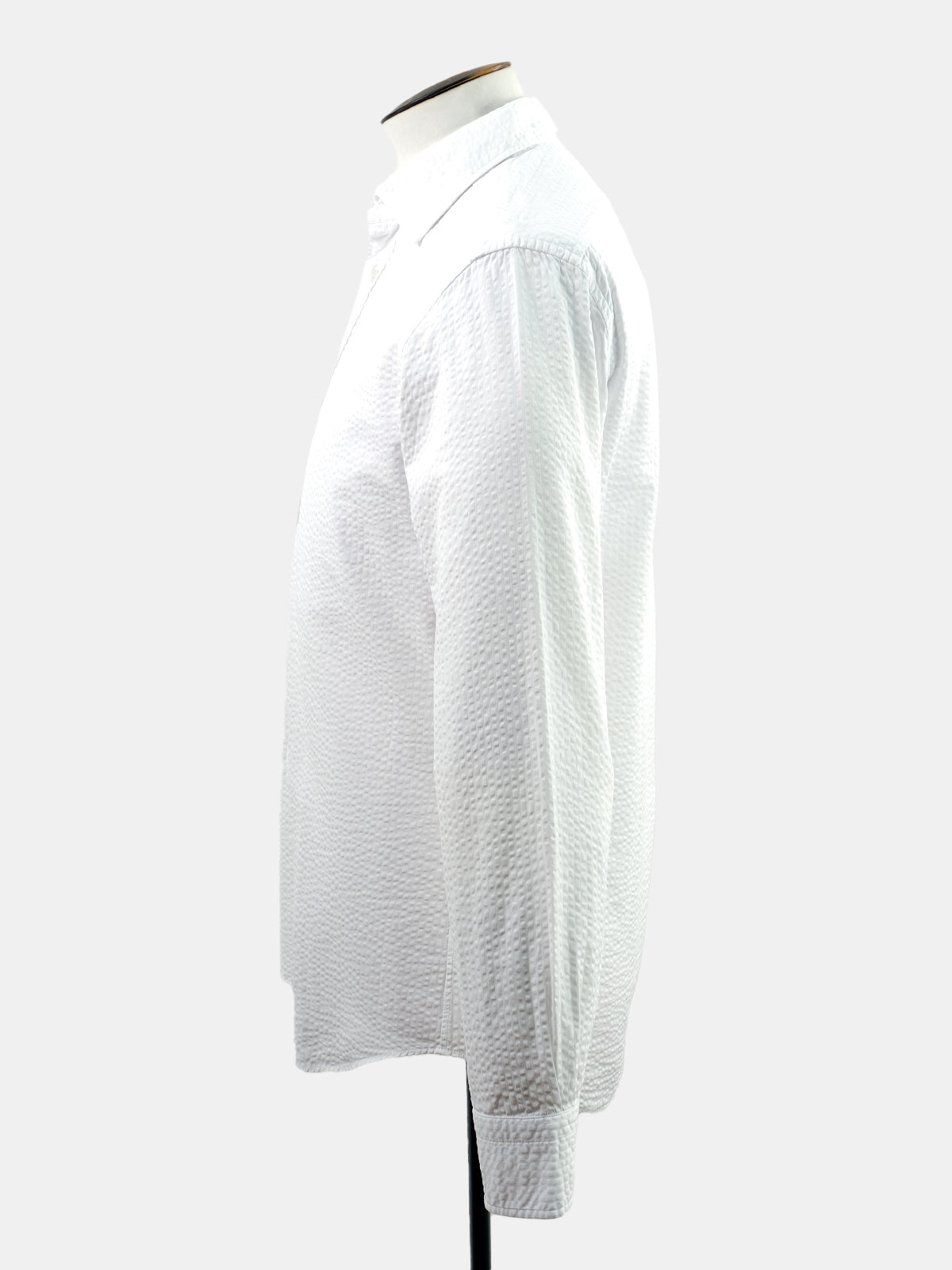 White Cotton Seersucker Shirt  - LUCKY LAST