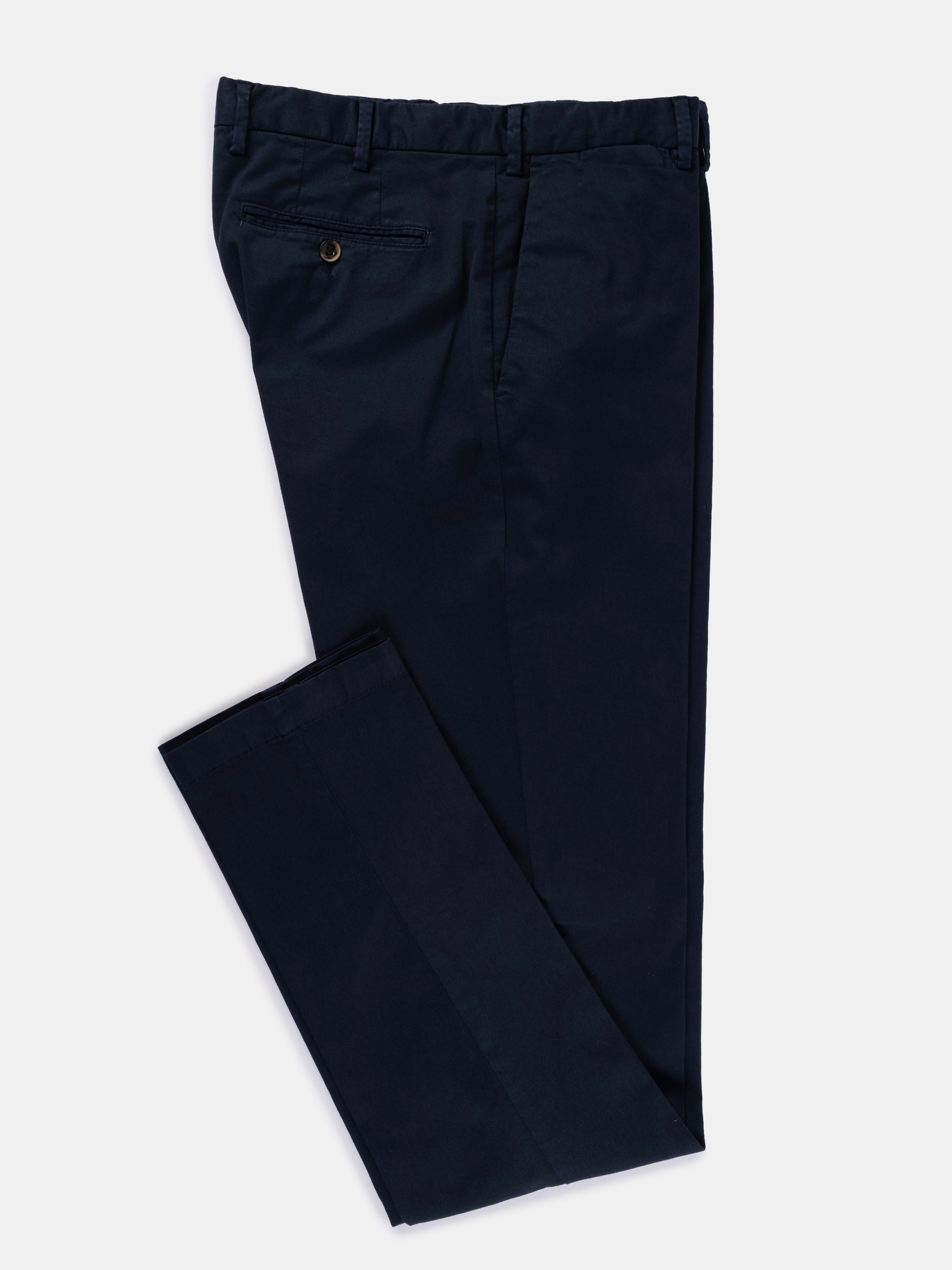 Serata Trouser Cotton Stretch Chino - Navy Garment Dyed