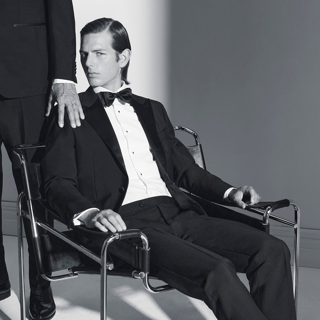 Black Wool and Mohair Shawl Lapel Tuxedo