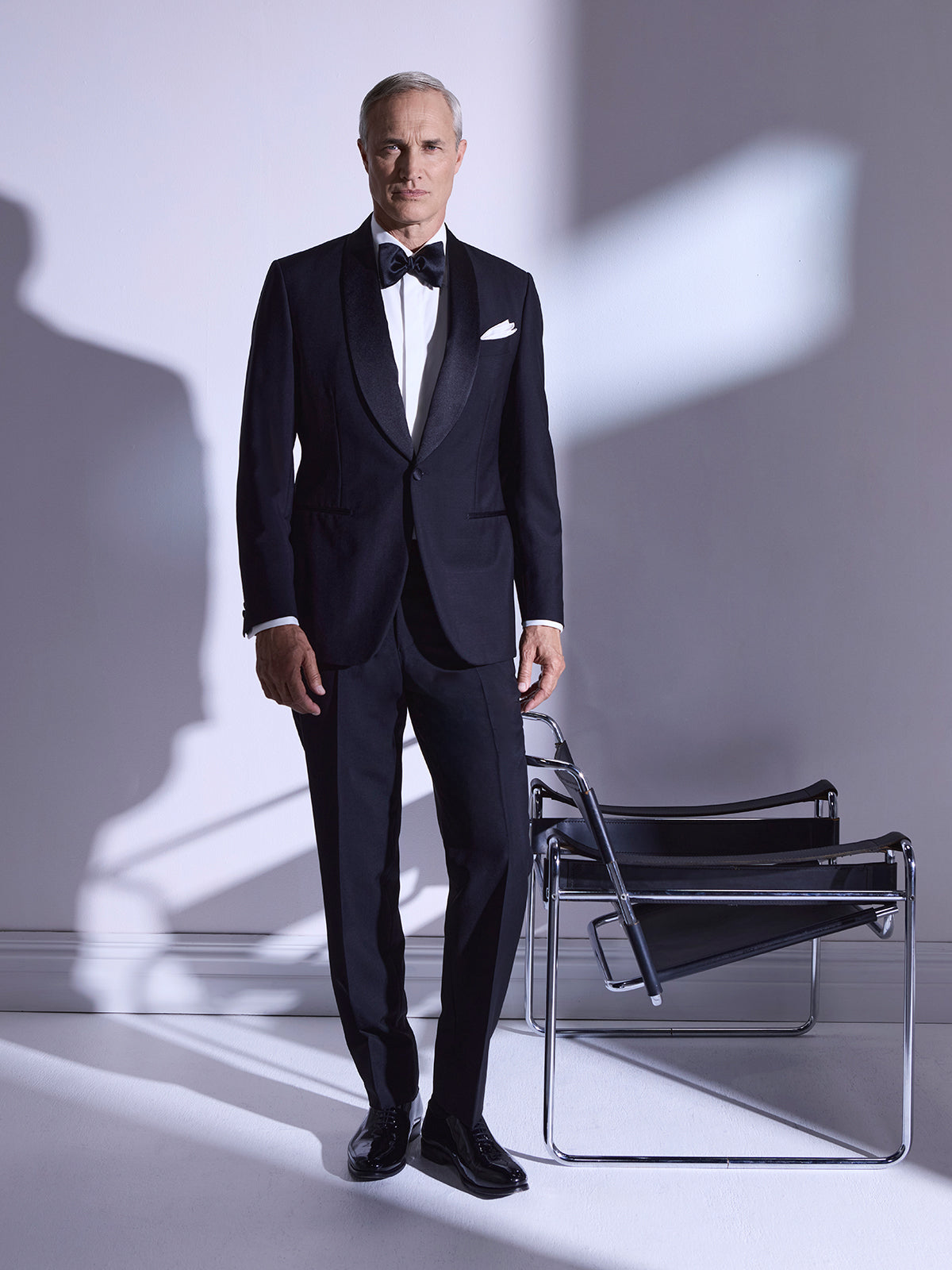 Black Wool and Mohair Shawl Lapel Tuxedo