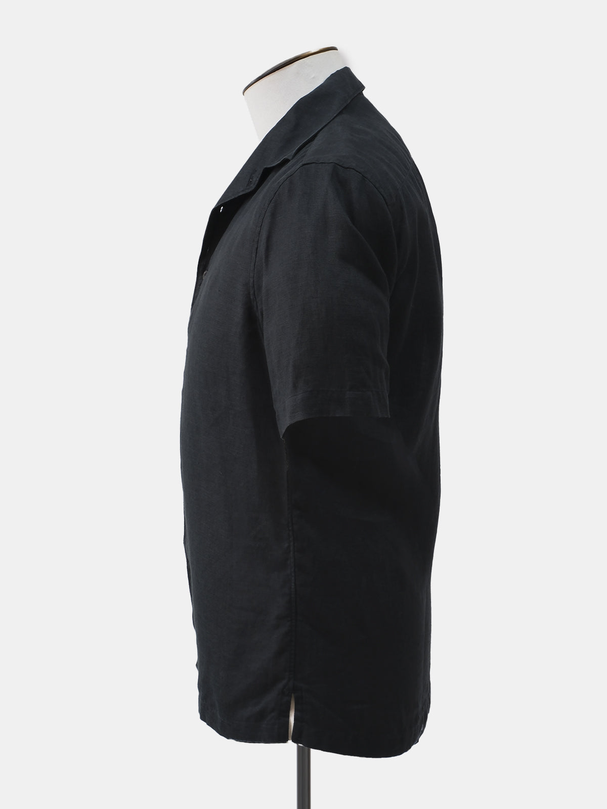Black Linen Short Sleeved Shirt  - LUCKY LAST
