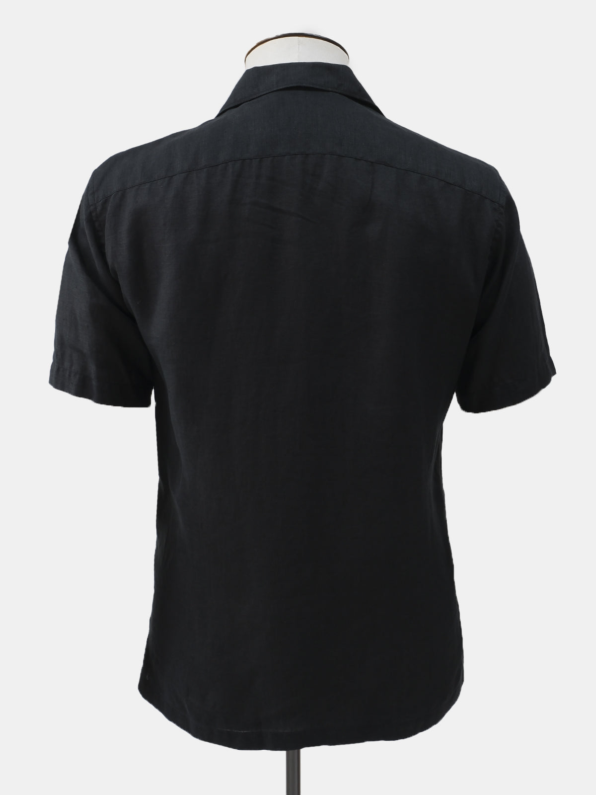 Black Linen Short Sleeved Shirt  - LUCKY LAST