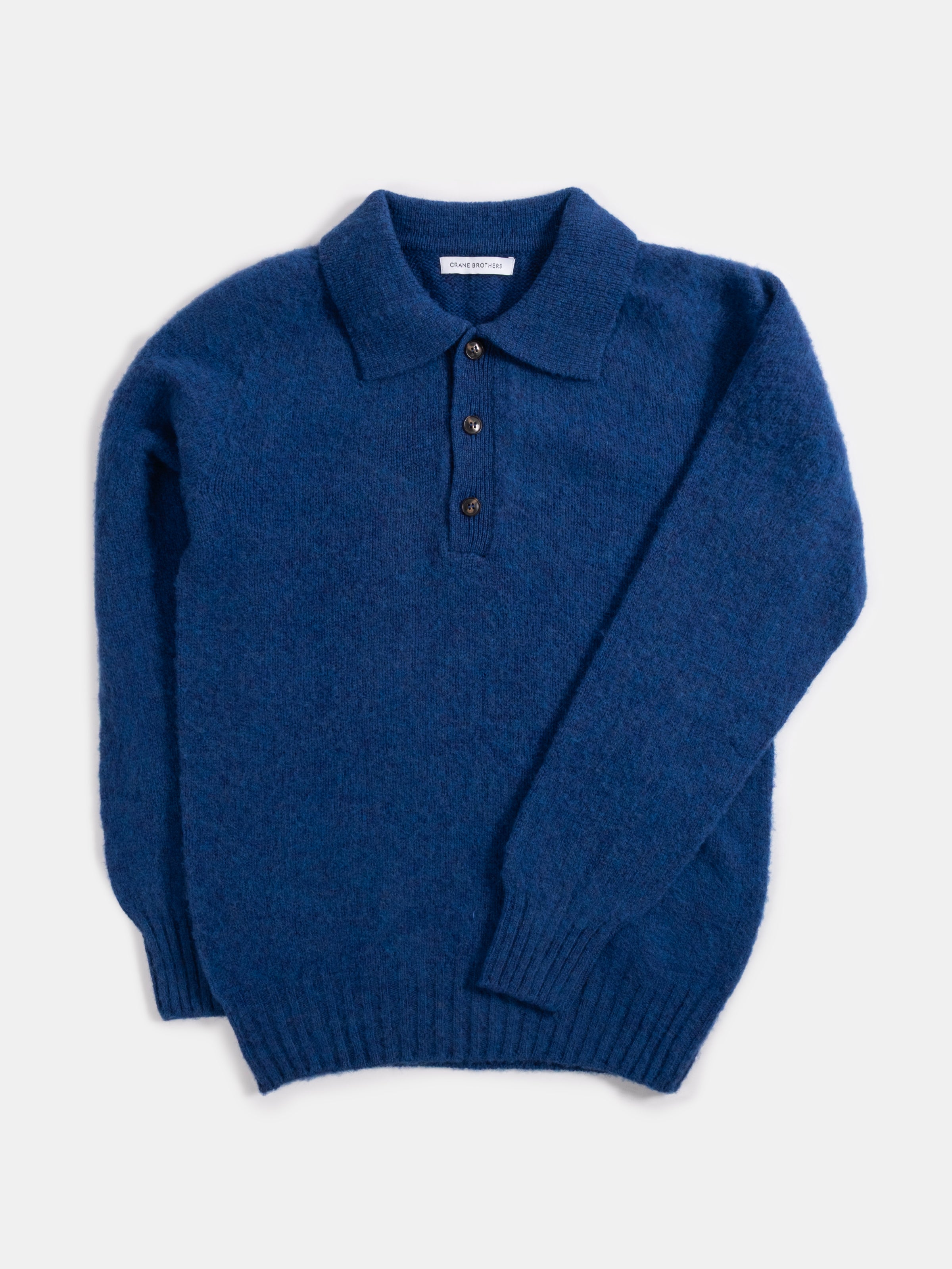 Heavy Gauge Shetland Polo - Ocean