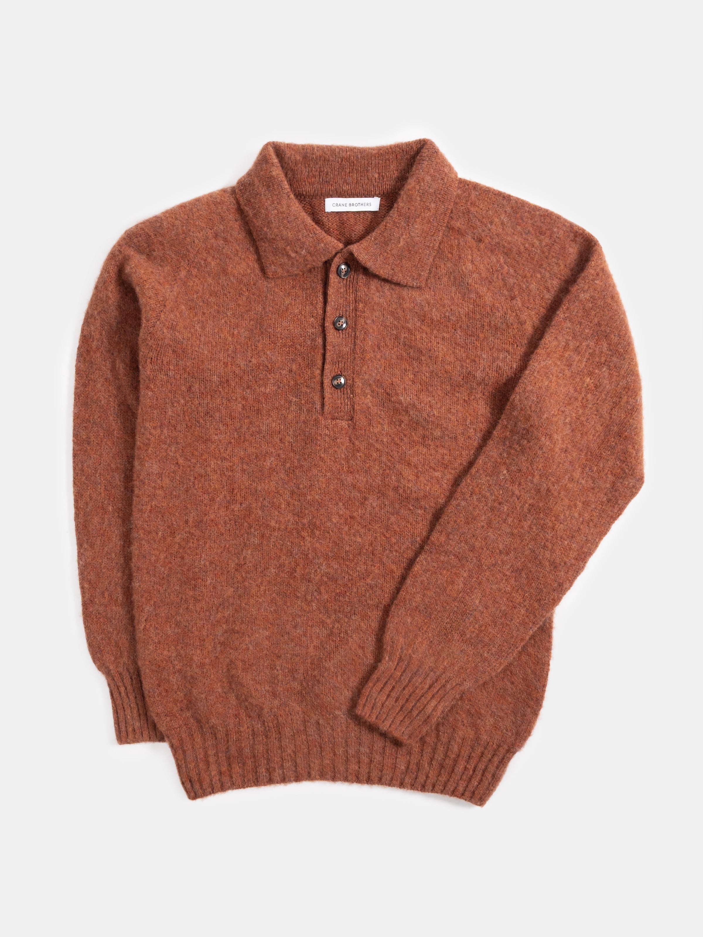Heavy Gauge Shetland Polo - Sienna
