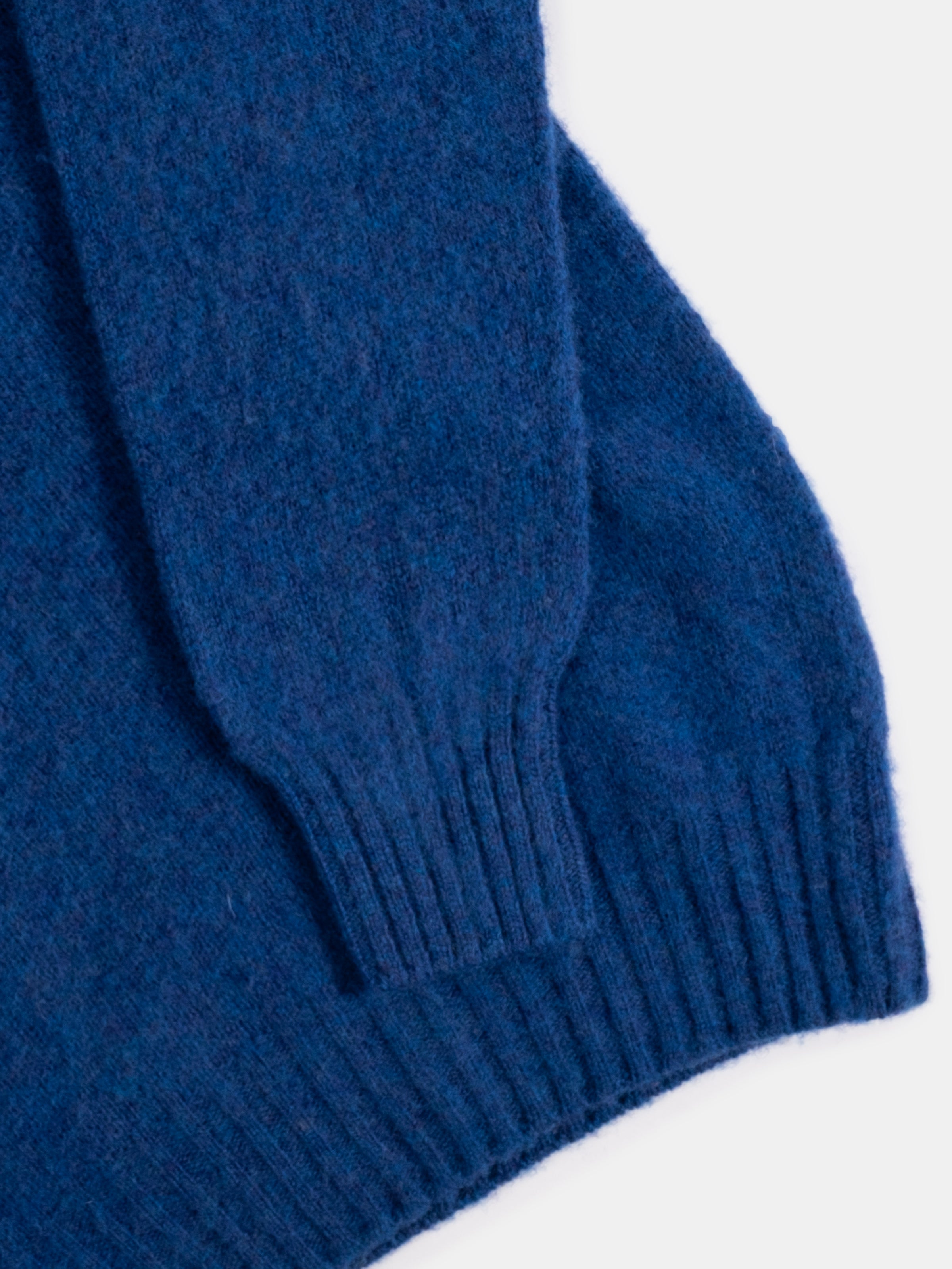 Heavy Gauge Shetland Polo - Ocean