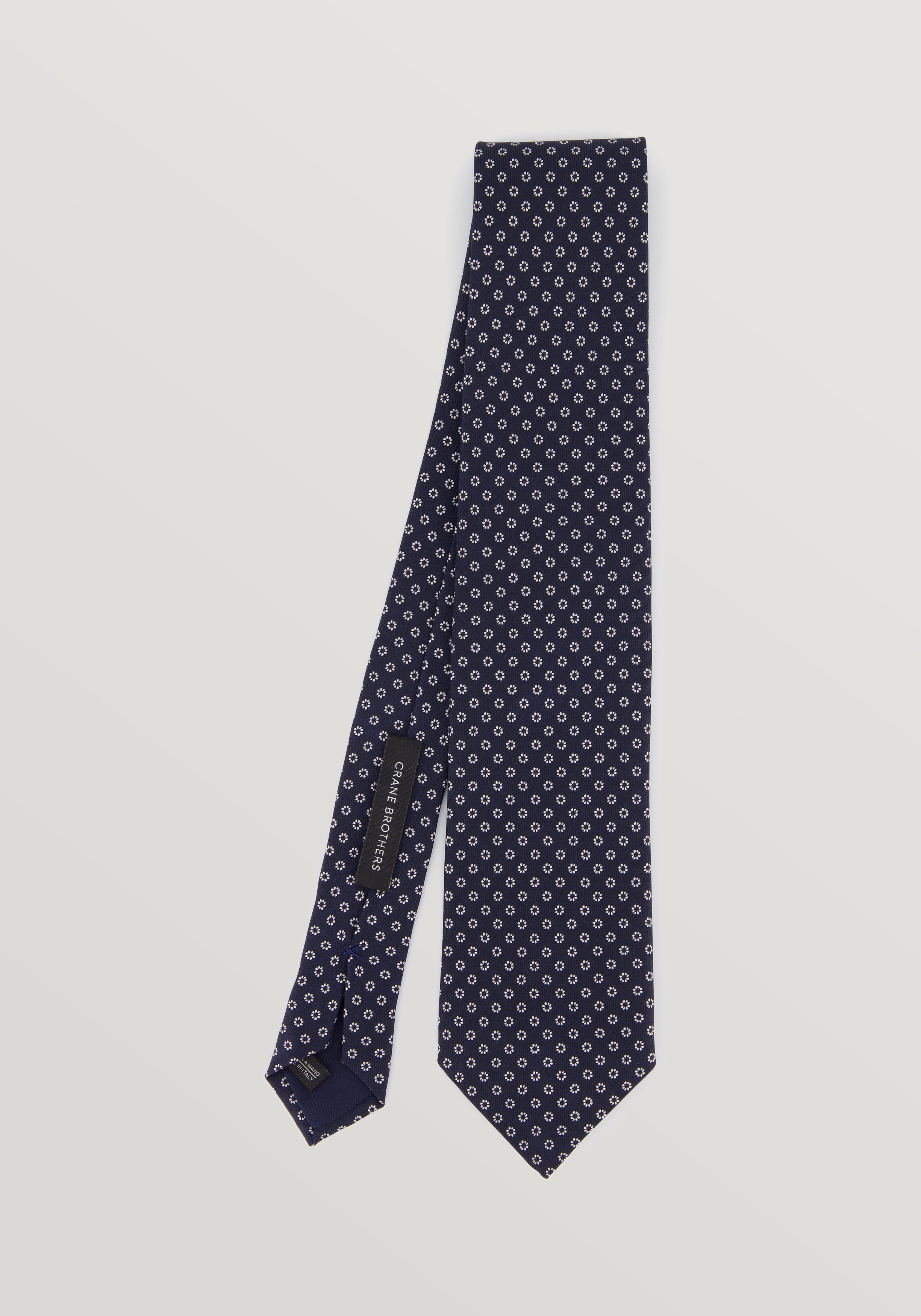 Silk Aqua Medallion Tie - Navy