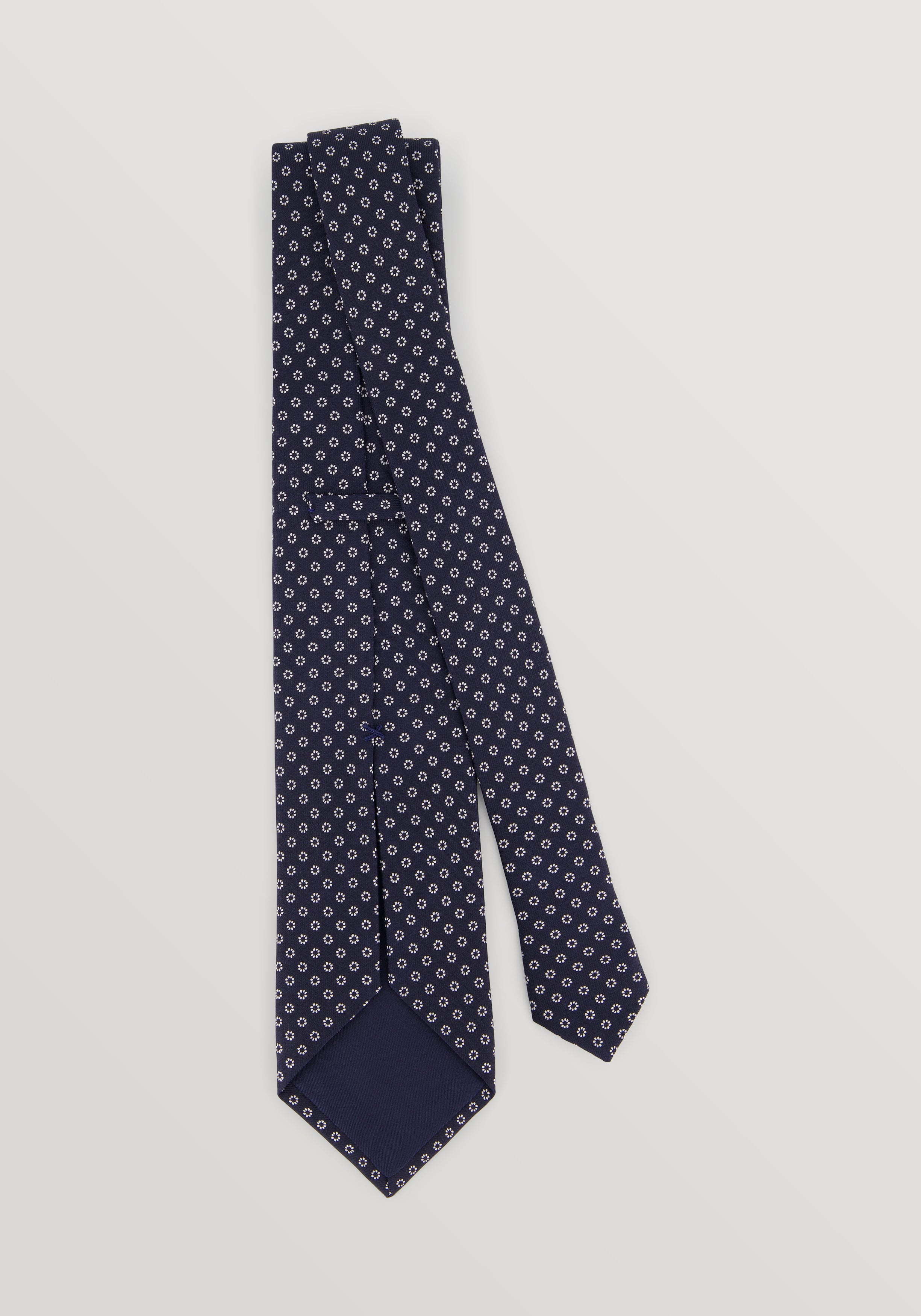 Silk Aqua Medallion Tie - Navy